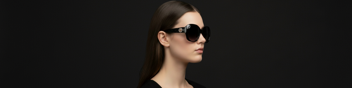 Woman wearing black UV Sunglasses from Missandtrendy UK