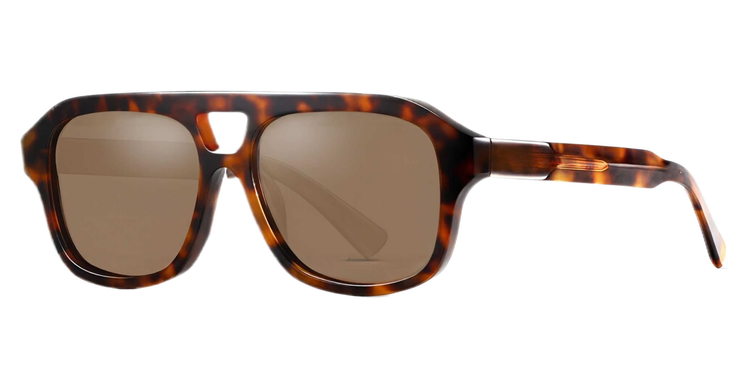 premium acetate square tortoiseshell and brown lens - Aviatoe UV Polarised sunglasses from missantrendy 45º. view.