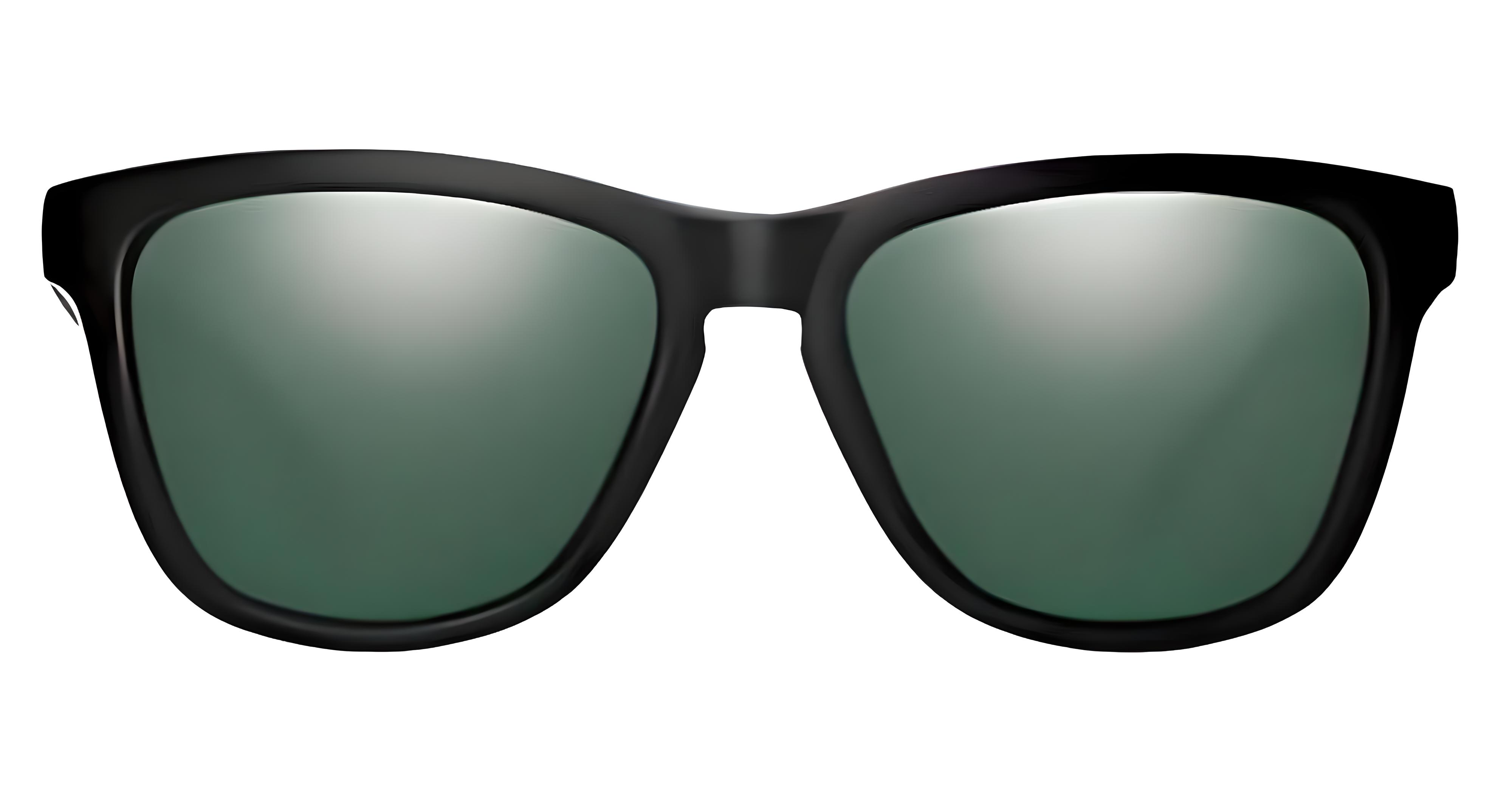 Missandtrendy camden wayfarer sunglasses with black frame and green lens 45º side view