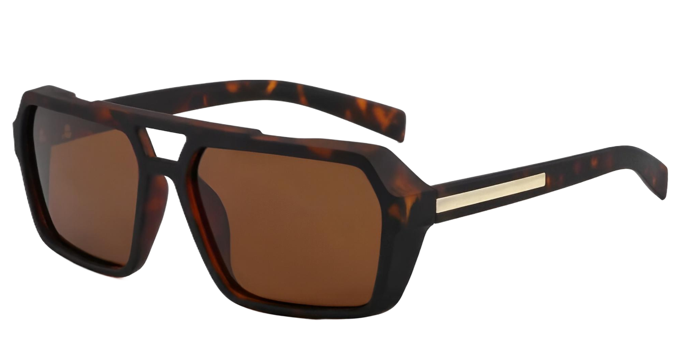 Missandtrendy Eighties wayfarer sunglasses with brown black frame and brown lens 45º side view.