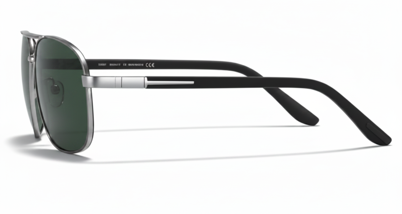 Missandtrendy fusion aviator sunglasses with army green frame and green lens 90º side view new style.