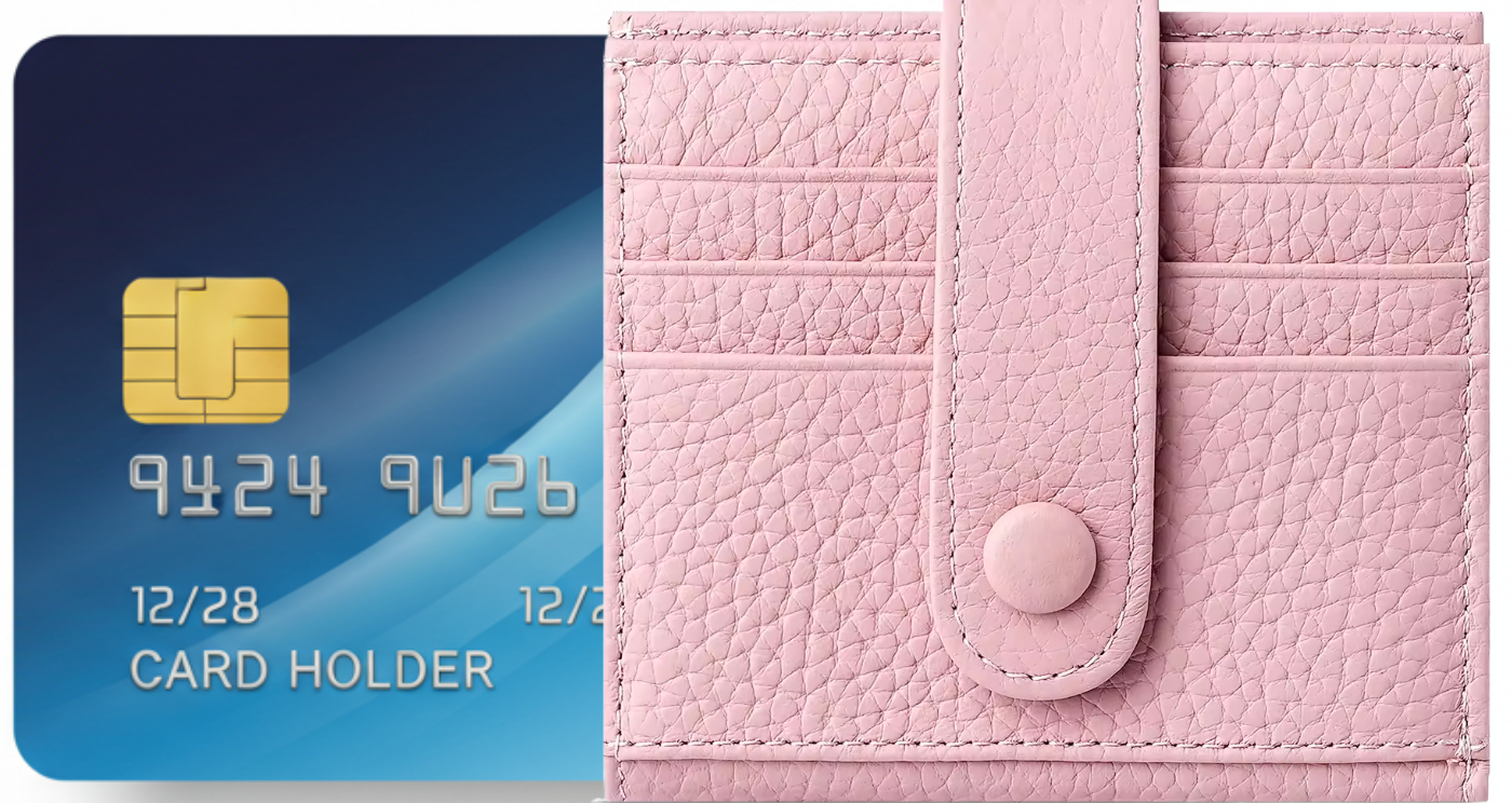 Genuine Leather Card Holder for Women Perfect Gift RFID Pink Blue Card