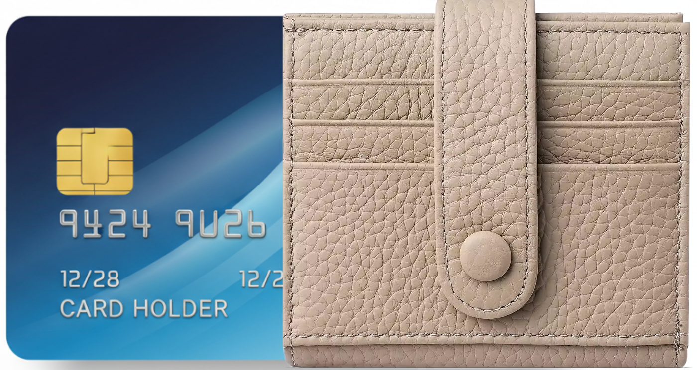 Genuine Leather Card Holder for Women Perfect Gift RFID Apricot Blue Card