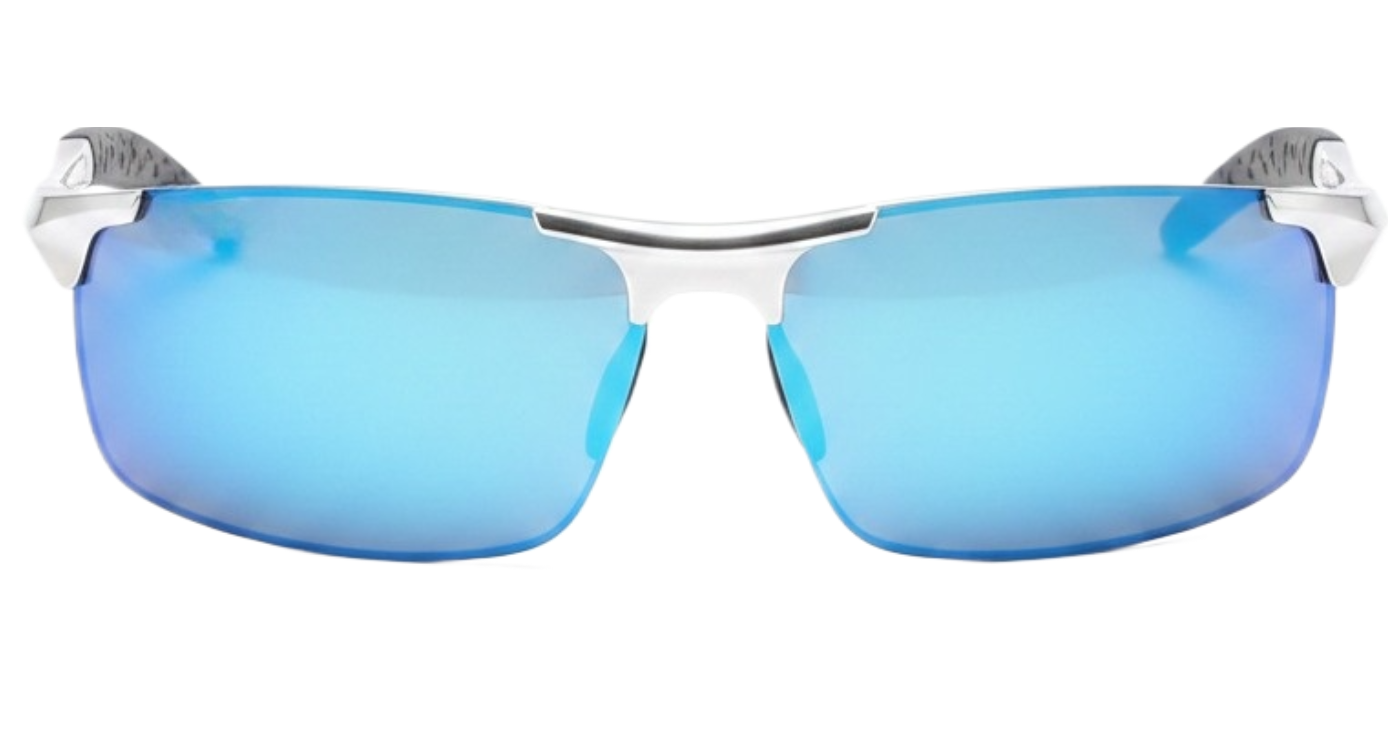 Leon Mirror Blue Unisex Polarised UV 400 Sports Cycling Sunglasses 0º front side_new
