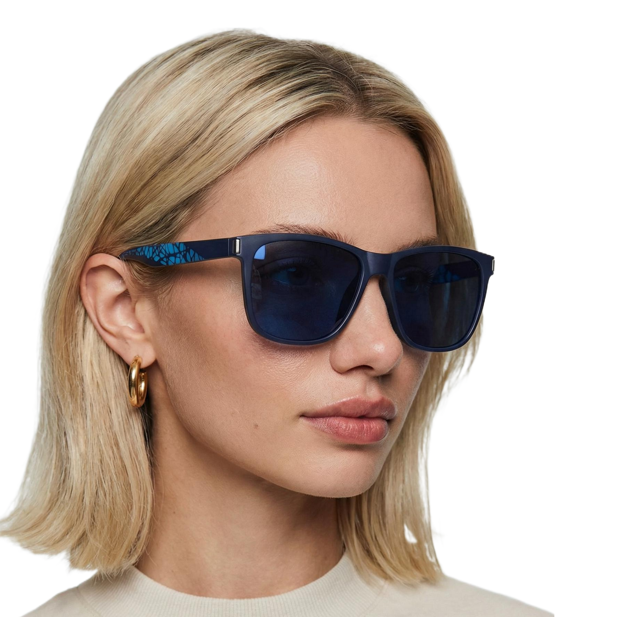 Man_wearing_Eighties_blue_frame_and_blue_lens_square_sunglasses_by_Missandtrendy_side_view_0