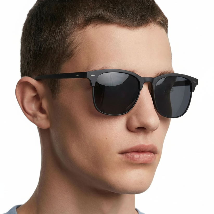 Man_wearing_Piccadilly_black_frame_and_black_lens_wayfarer_sunglasses_by_Missandtrendy_45_side_view_01