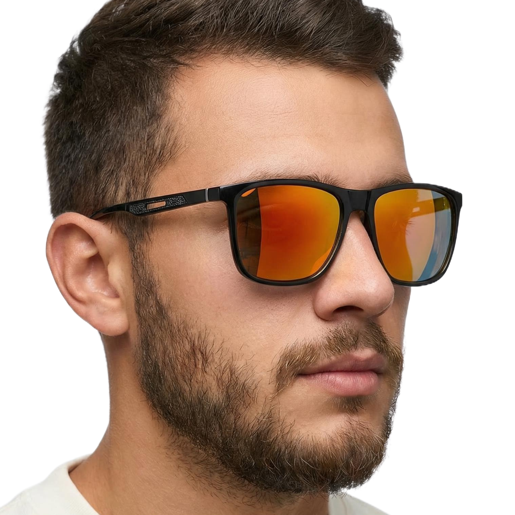 Man_wearing_polarised_lens_sqaure_mirror_sunglasses_by_Soho_by_Missandtrendy_front_side_view_men