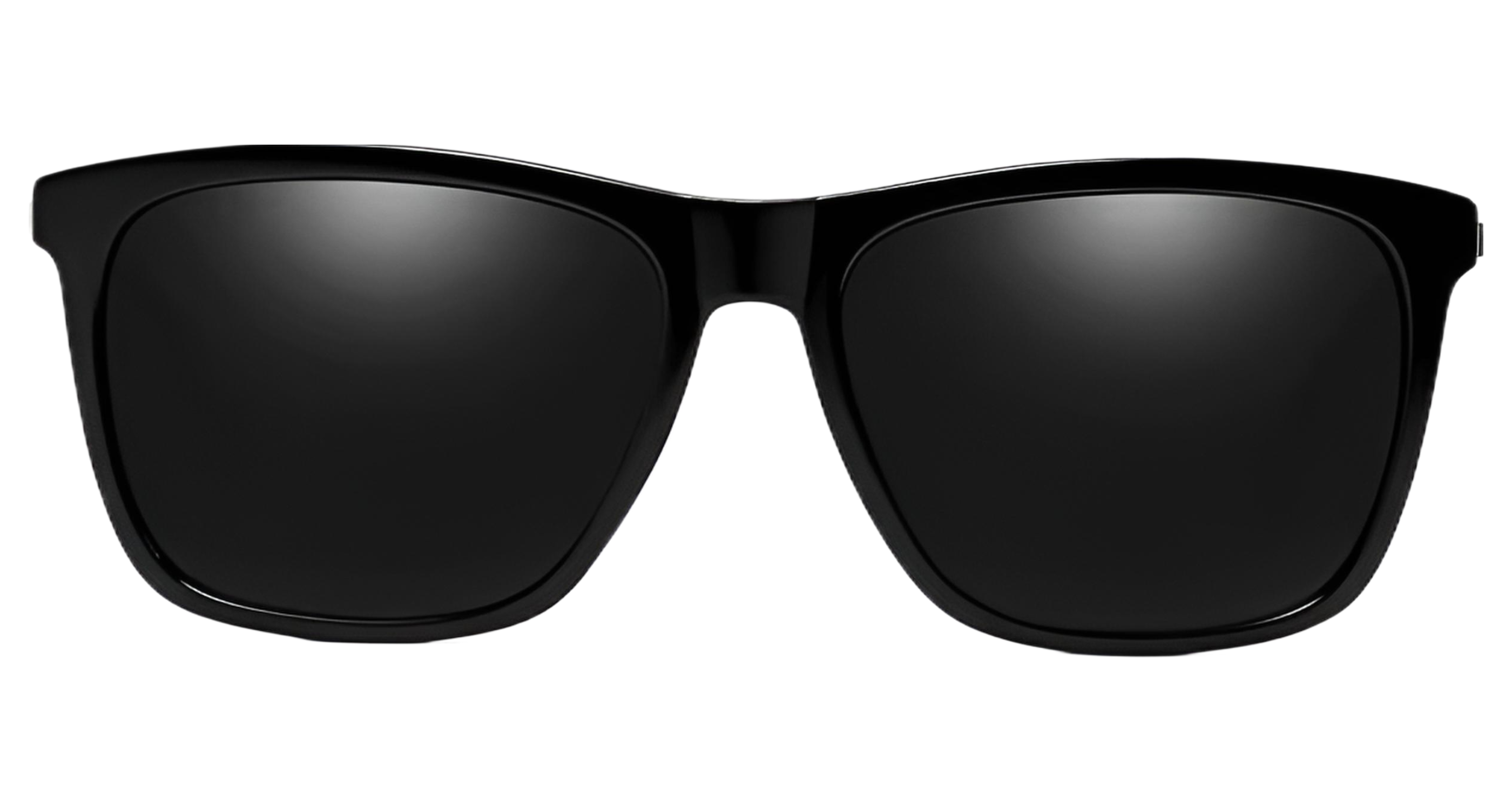 Missandtrendy Mayfair wayfarer saquare sunglasses with black frame and black lens front side view new,