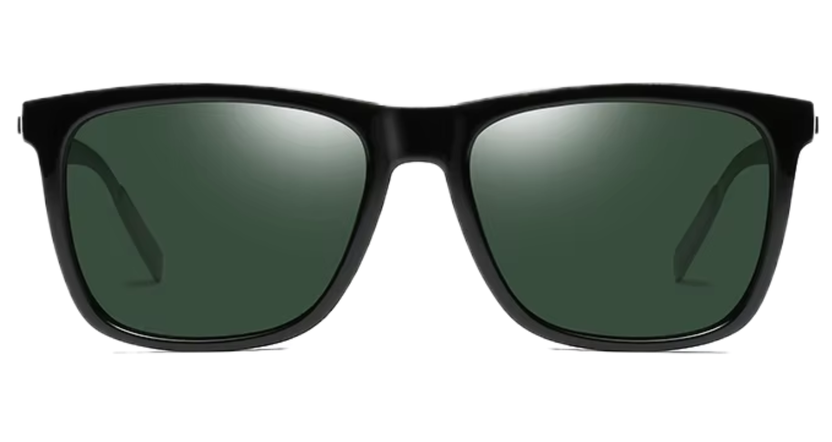 Missandtrendy Mayfair wayfarer square sunglasses with silver frame and mirror green lens 0º side view.
