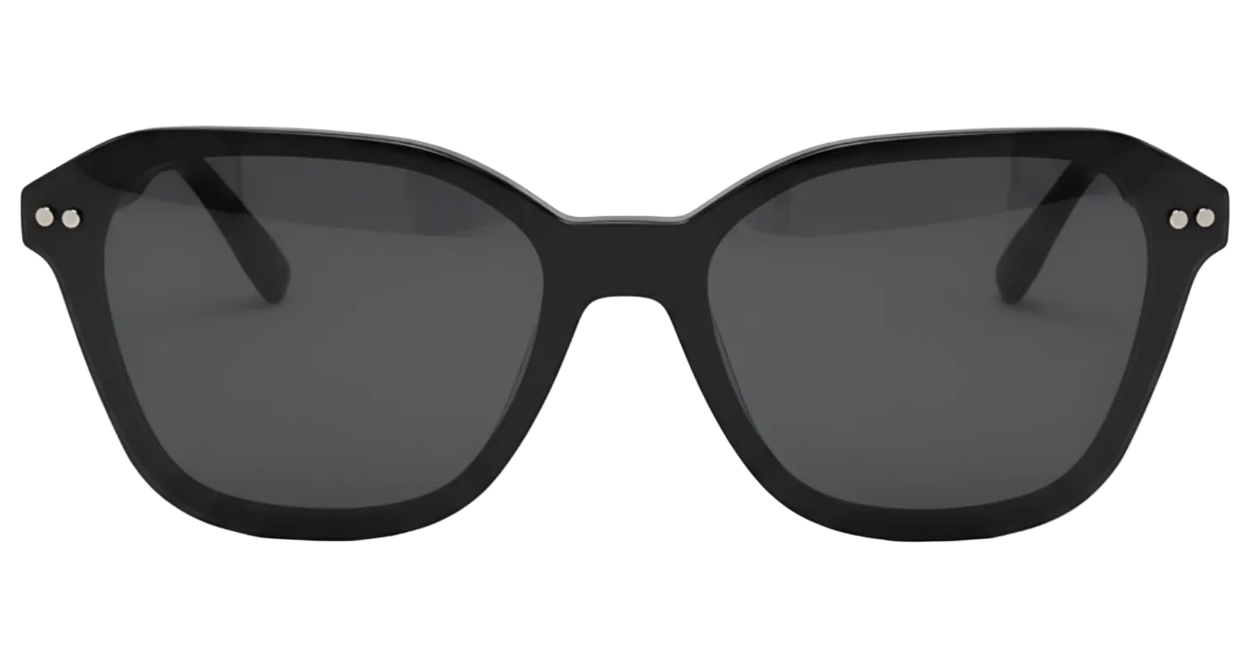 Missandtrendy Derby geometric sunglasses with black grey frame and black clip lens 0º side view_01