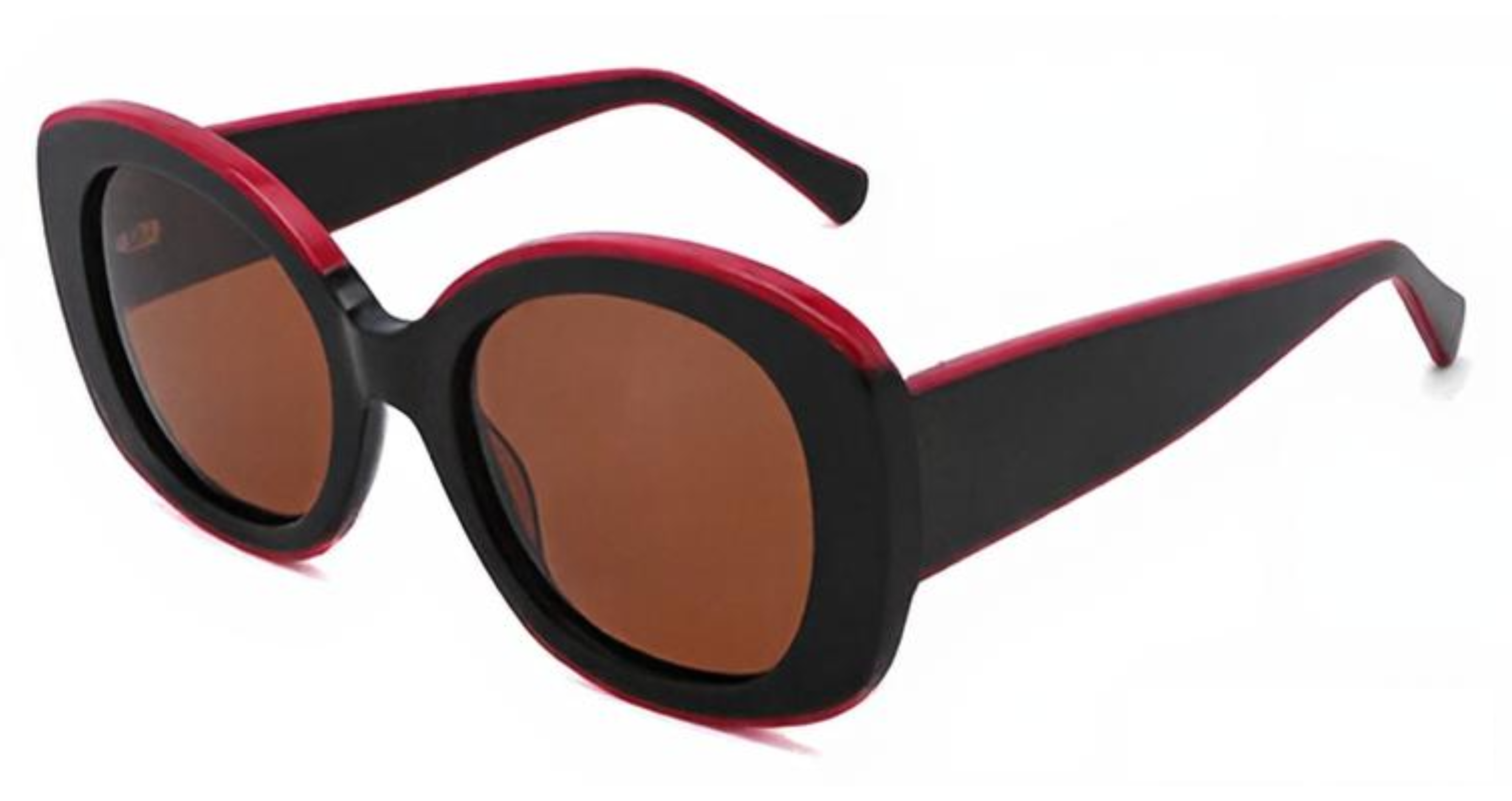 Missandtrendy Diva oversized sunglasses with brown frame and brown lens 45º side view