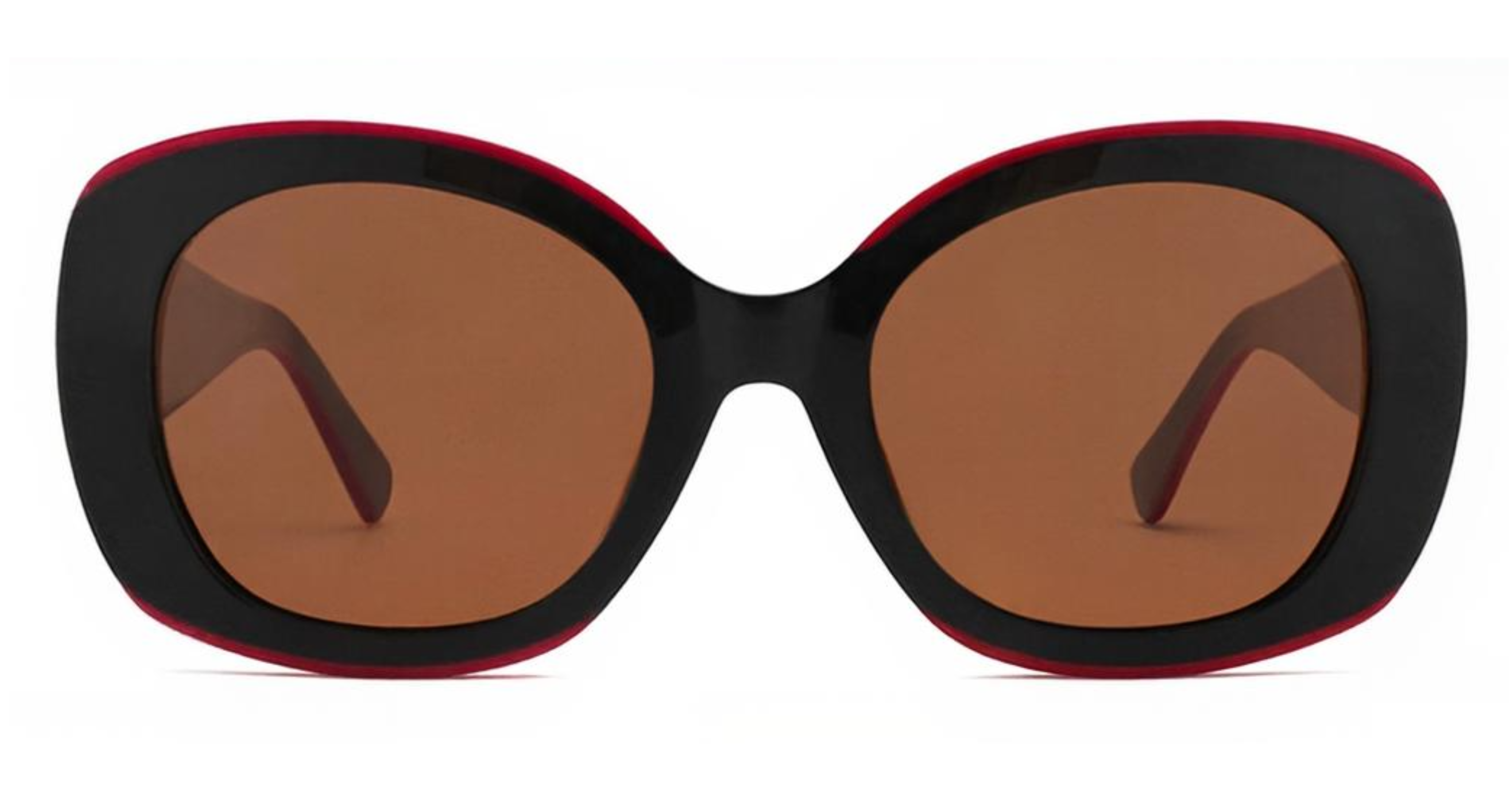 Missandtrendy Diva oversized sunglasses with brown frame and brown lens front side view