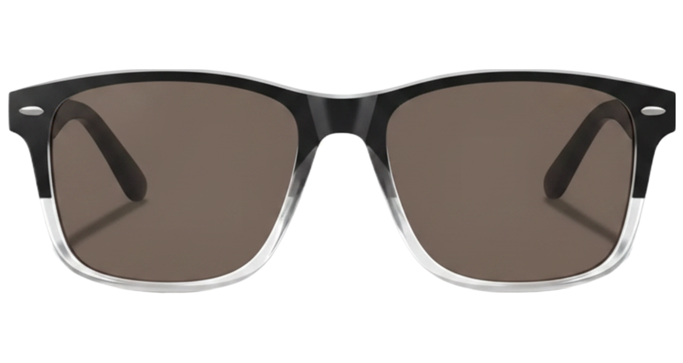 Missandtrendy Edinburgh wayfarer sunglasses with black frame and brown lens 0º side view new