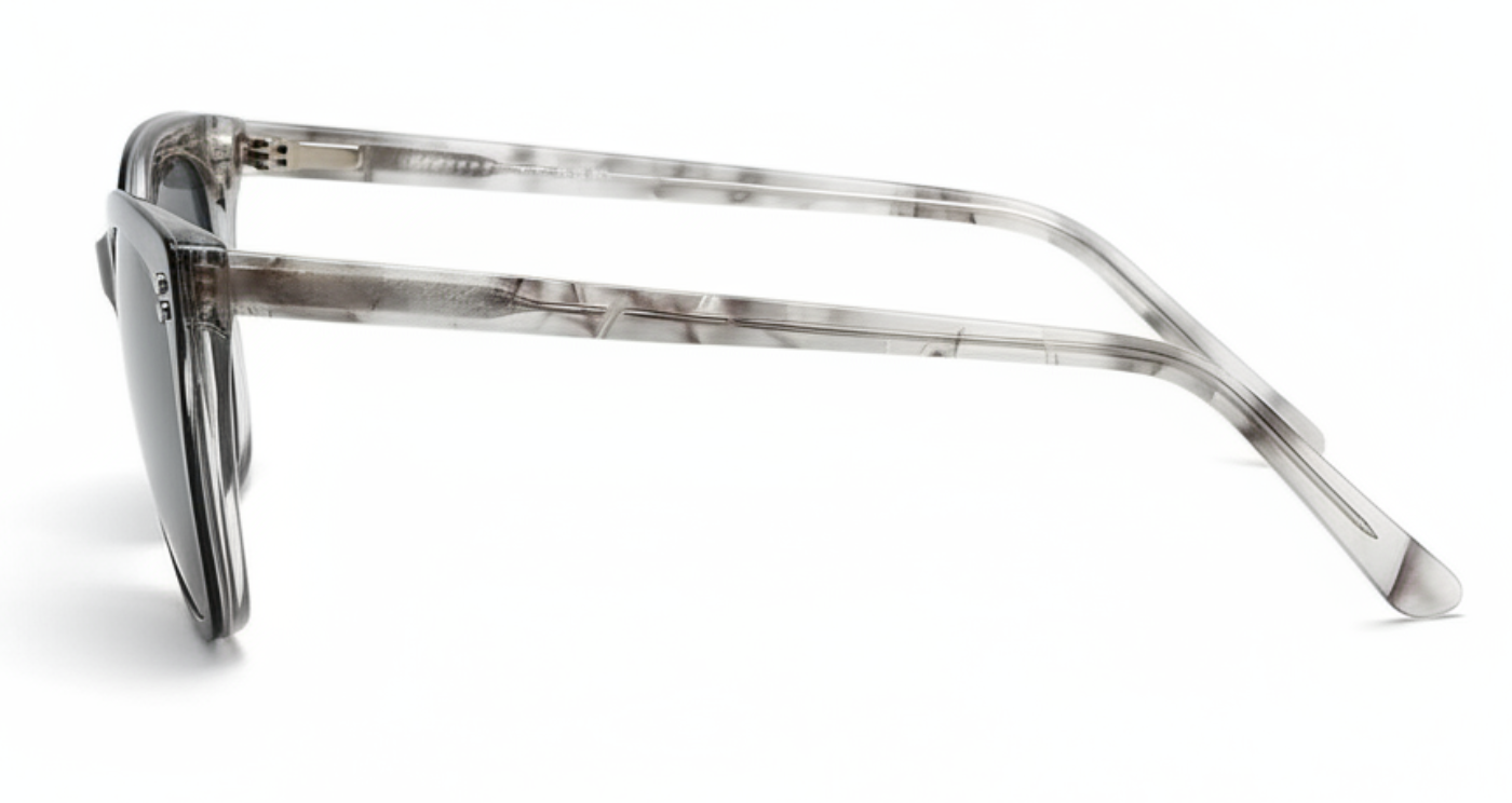 Missandtrendy Kate butterfly grey frame and black clip lens 90º side view_02