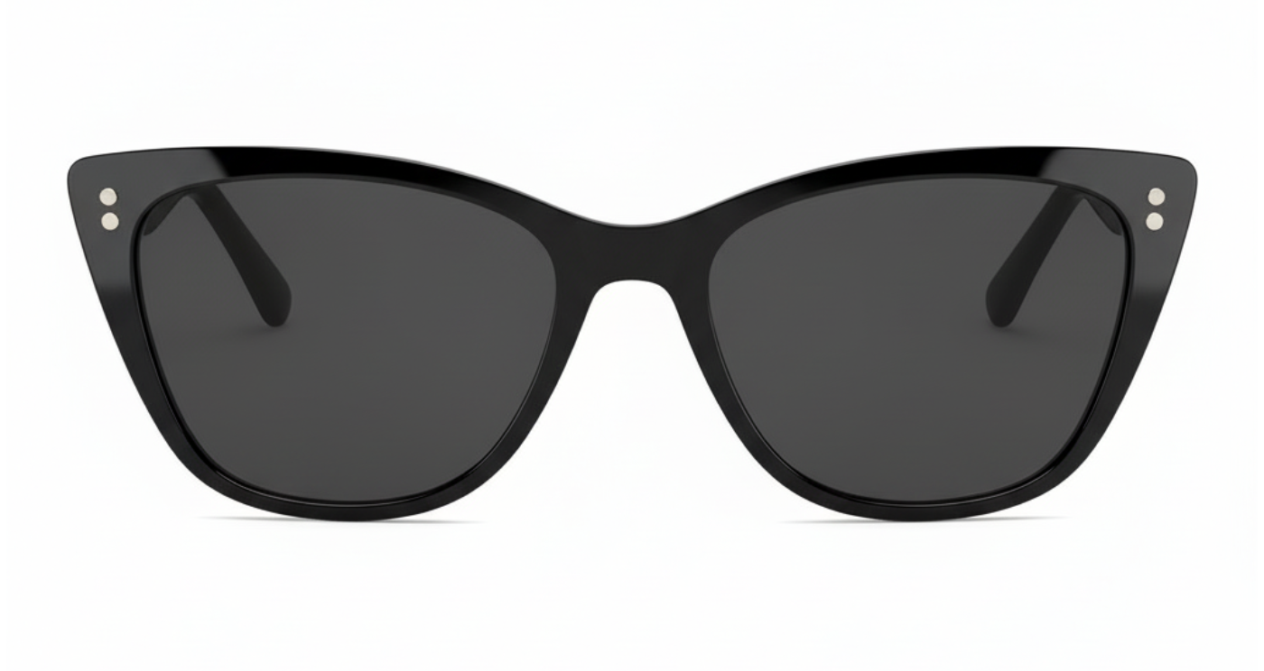 Missandtrendy Kate butterfly marble blue frame and black clip-on and clear lens 0º side view