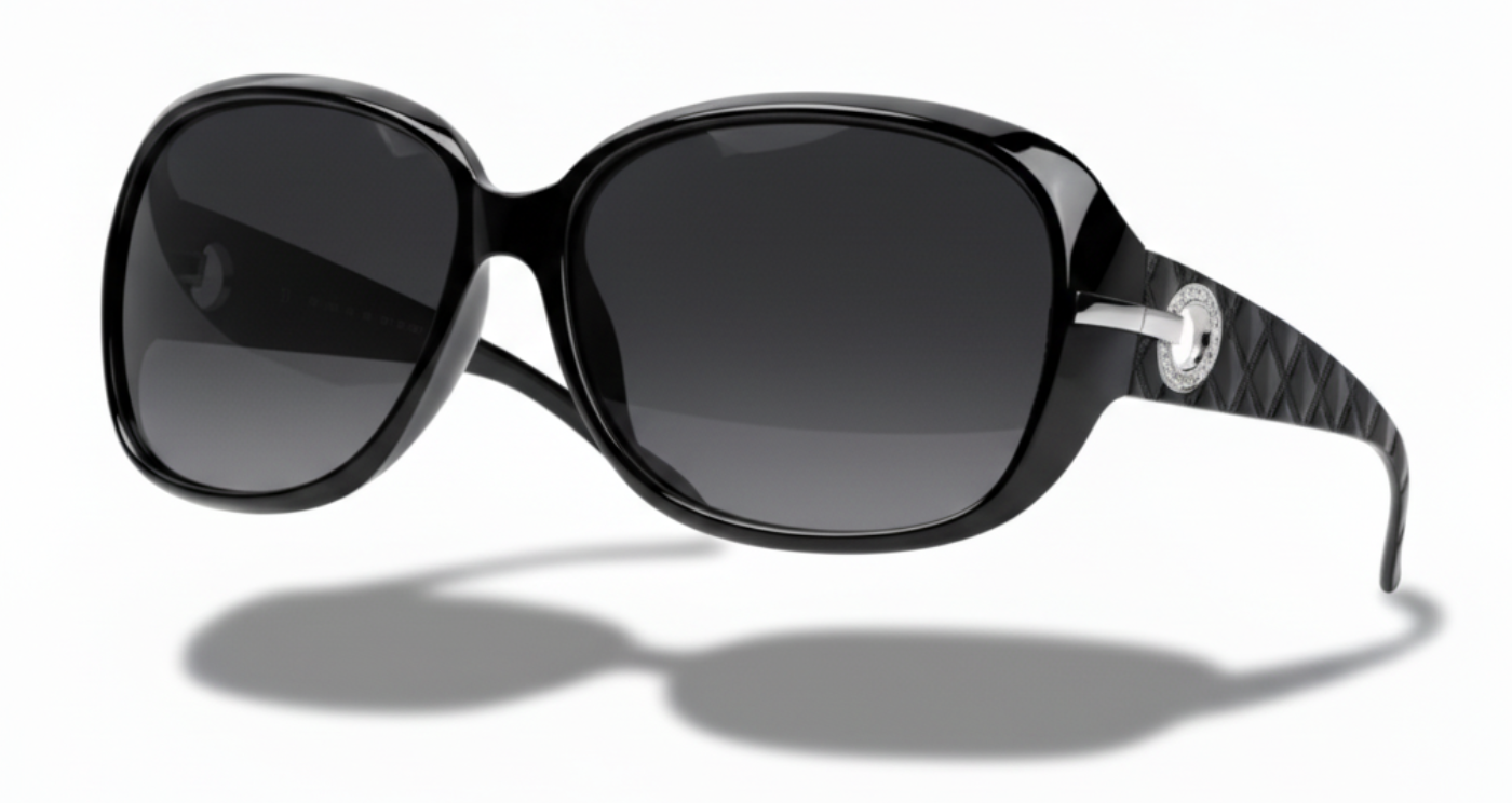 Missandtrendy Manchester oversized sunglasses with black frame and gradient blacklens 45º side new style