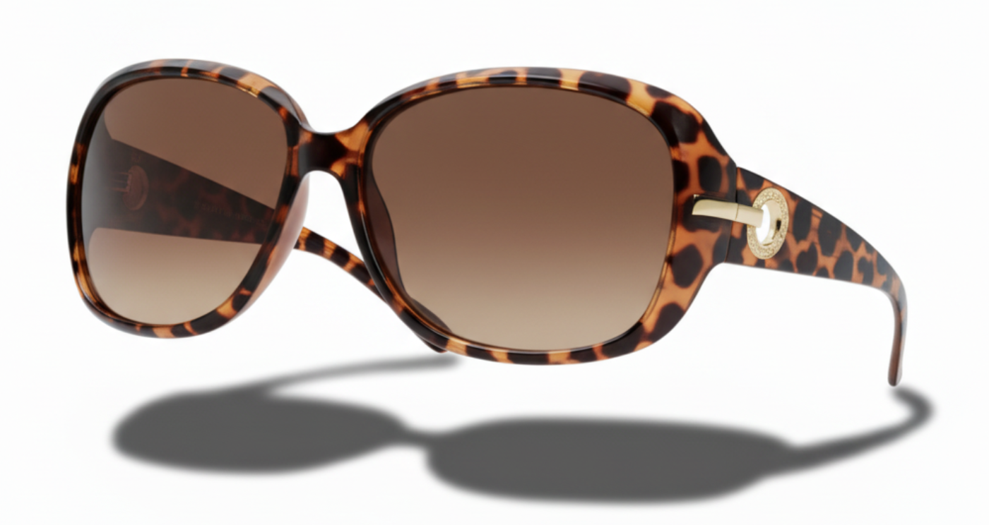 Missandtrendy Manchester oversized sunglasses with tortoiseshell frame and brown lens 45º side new style