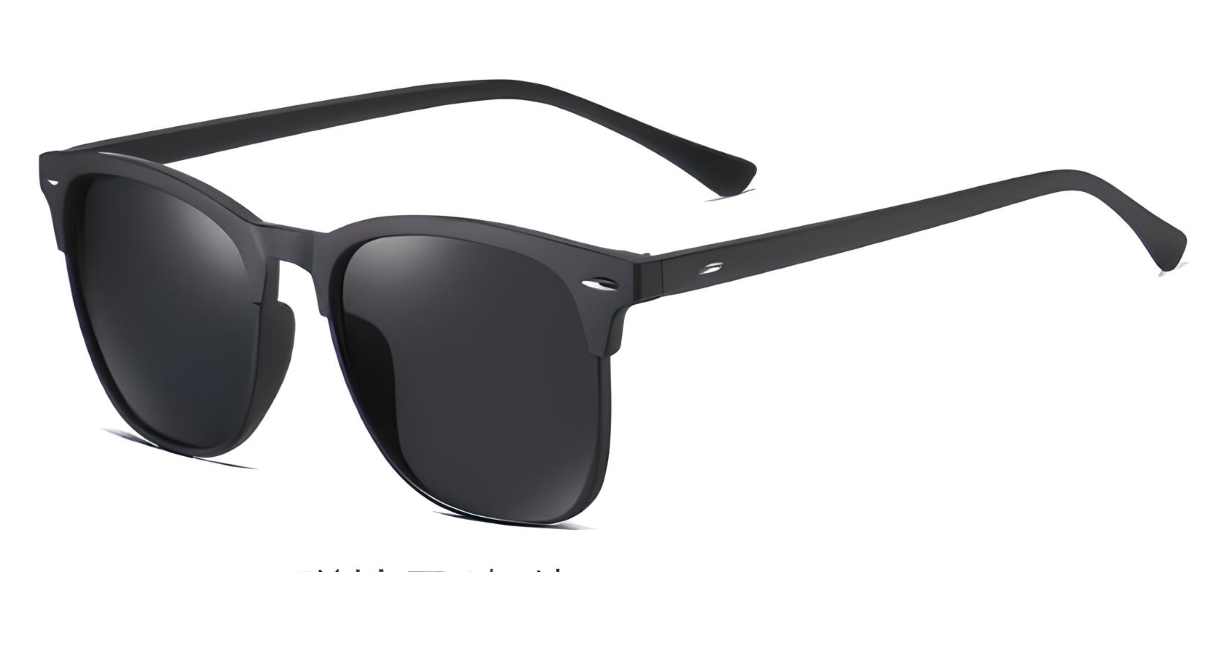 Missandtrendy Piccadilly wayfarer sunglasses with black frame and black lens 45º side view
