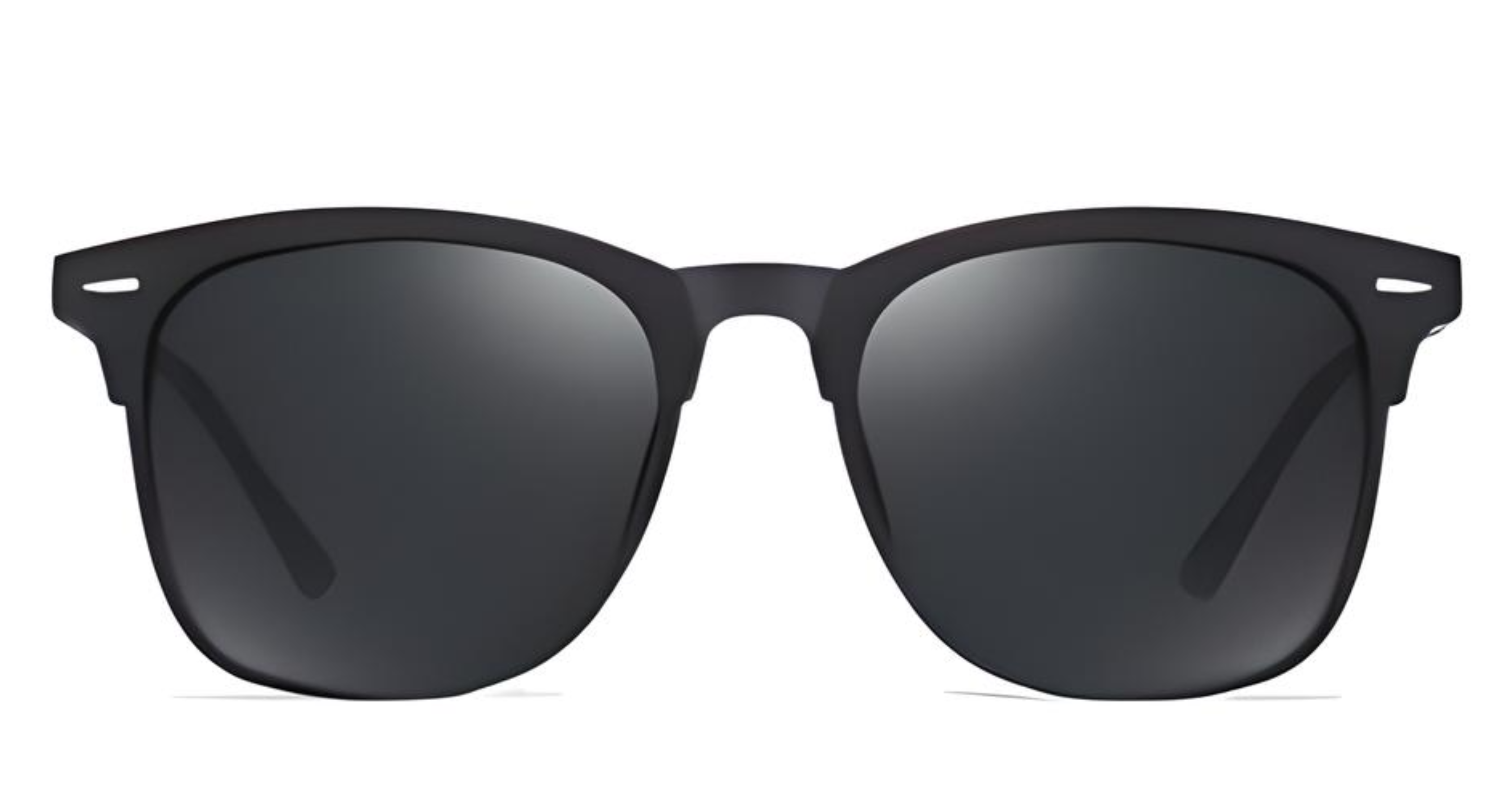 Missandtrendy Piccadilly wayfarer sunglasses with black frame and black lens front side view