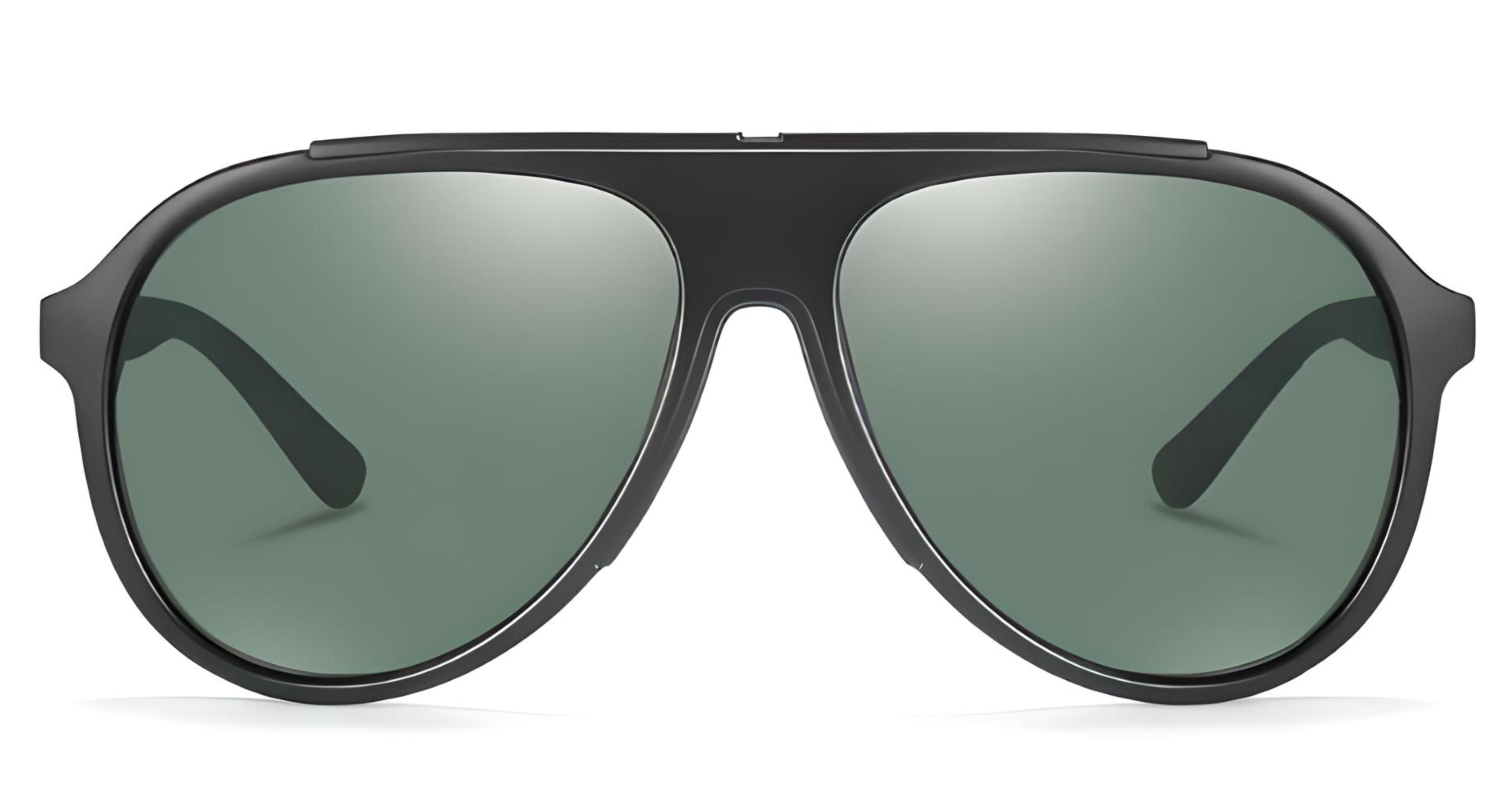 Missandtrendy brandon aviator polariseed sunglasses with black frame and green lens front side view