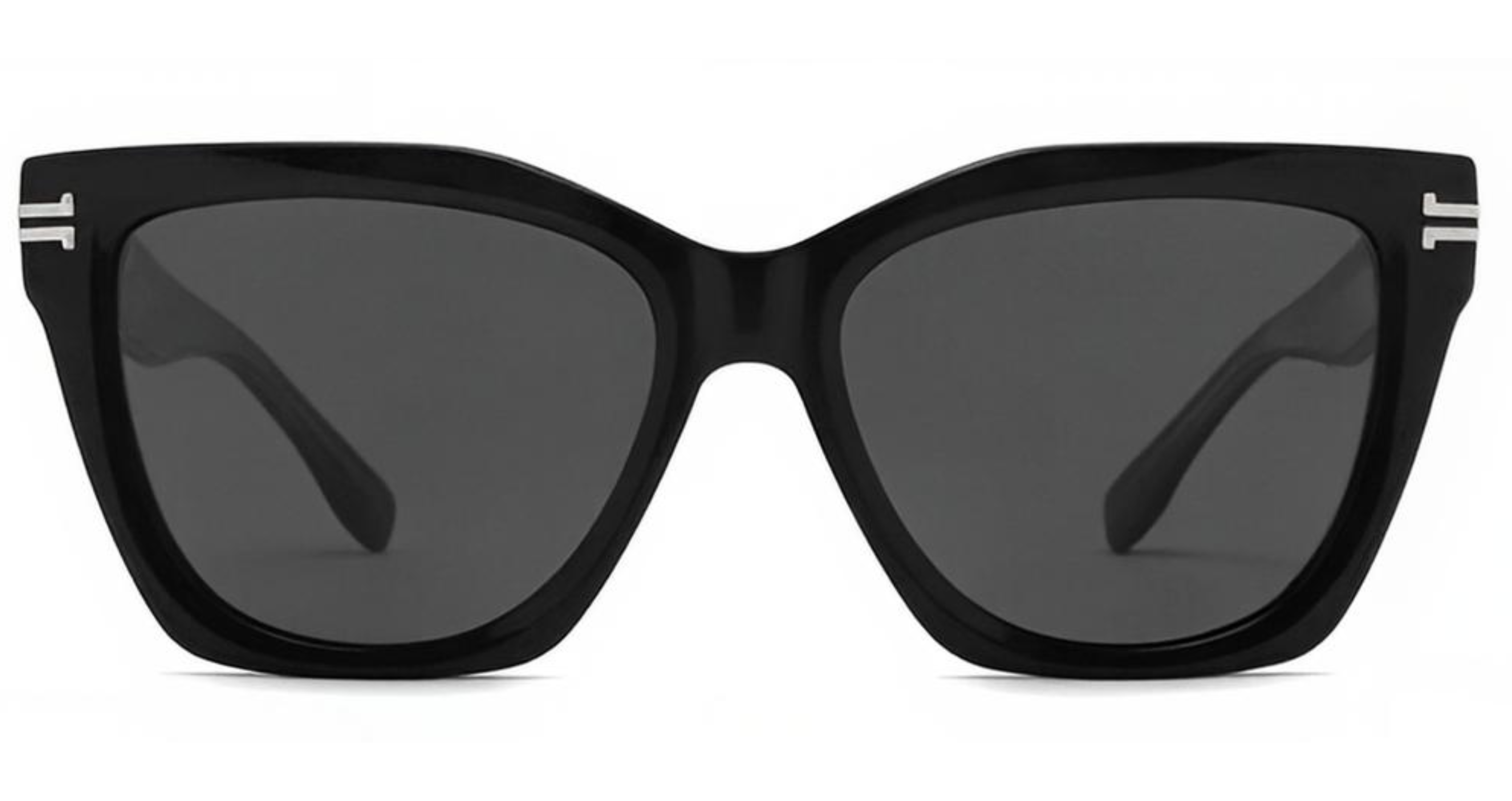 Missandtrendy burtterfly sunglasses with black frame and black lens front side view