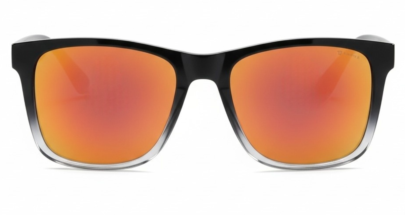 Missandtrendy camden wayfarer sunglasses with black gradient frame and mirror yellow lens 90º side_01view_01