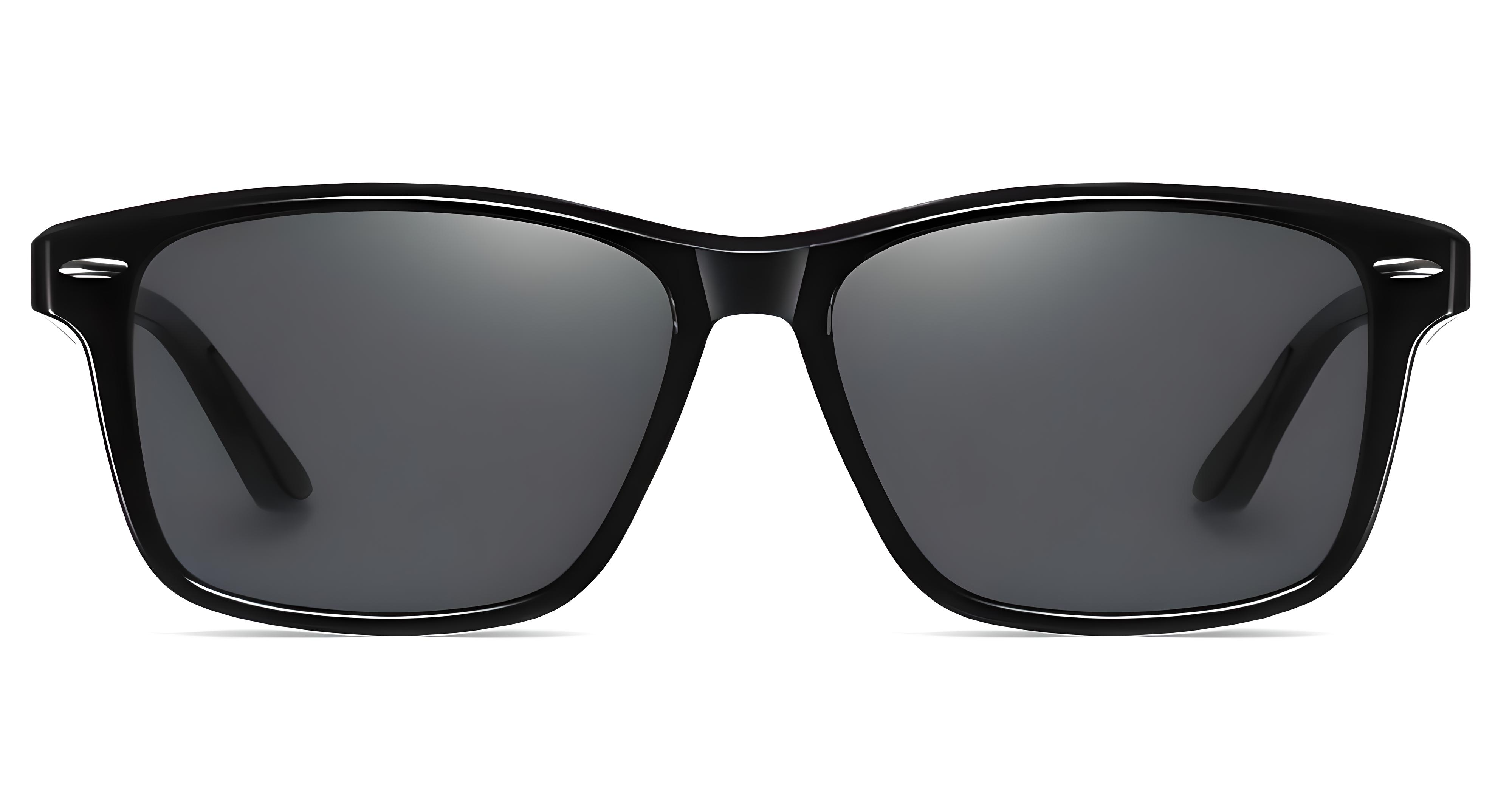 Missandtrendy crystal wayfarer sunglasses with black frame and black lens front side view