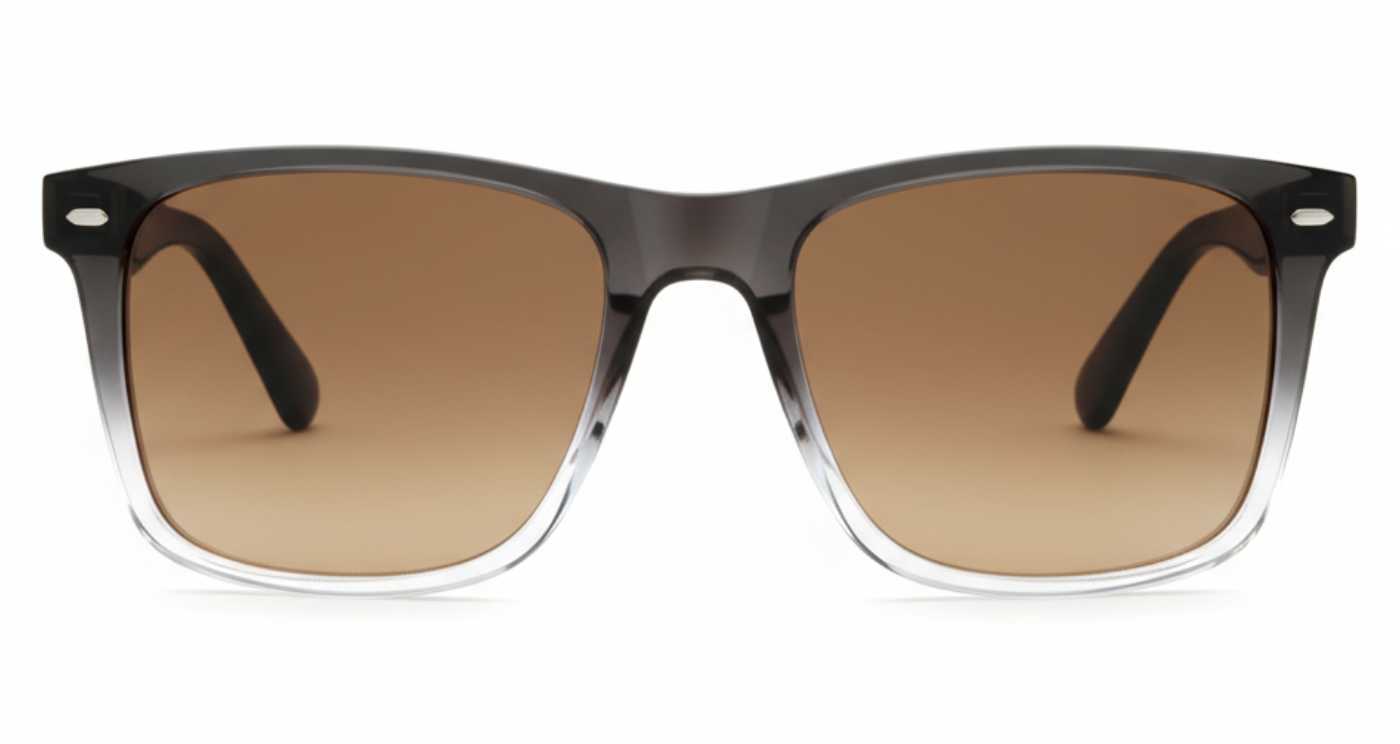 Missandtrendy crystal wayfarer sunglasses with black frame and brown lens 0º side view
