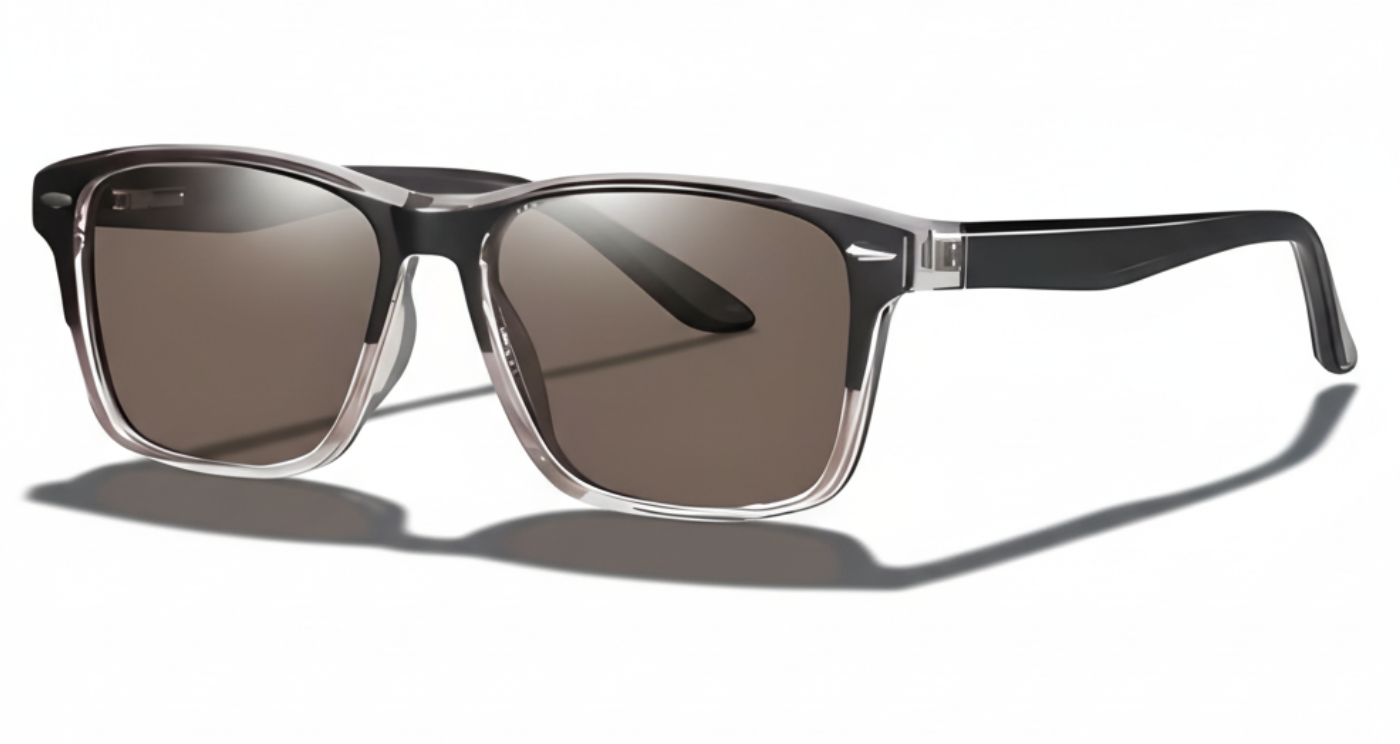 Missandtrendy crystal wayfarer sunglasses with black frame and brown lens 45º side view
