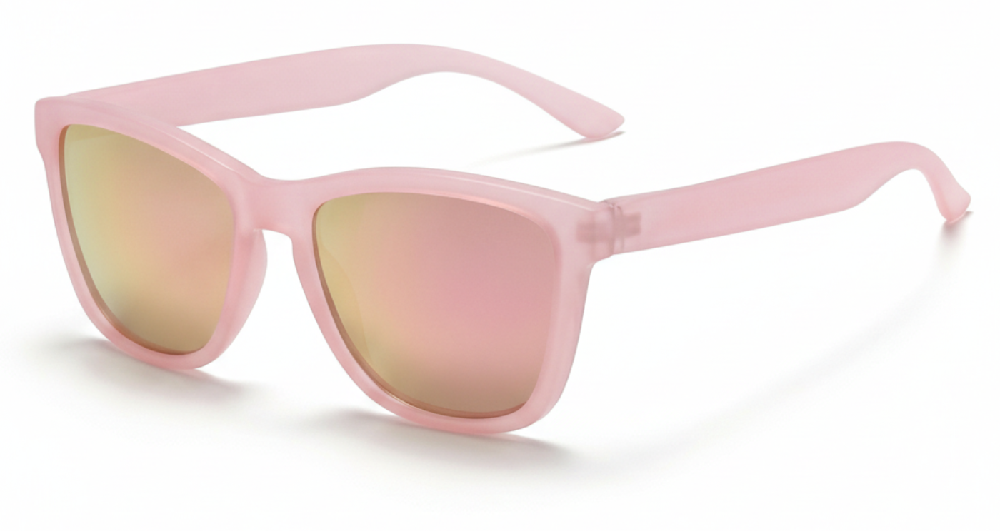 Missandtrendy rainbow wayfarer sunglasses with pink frame and pink lens 45º side view_new_01