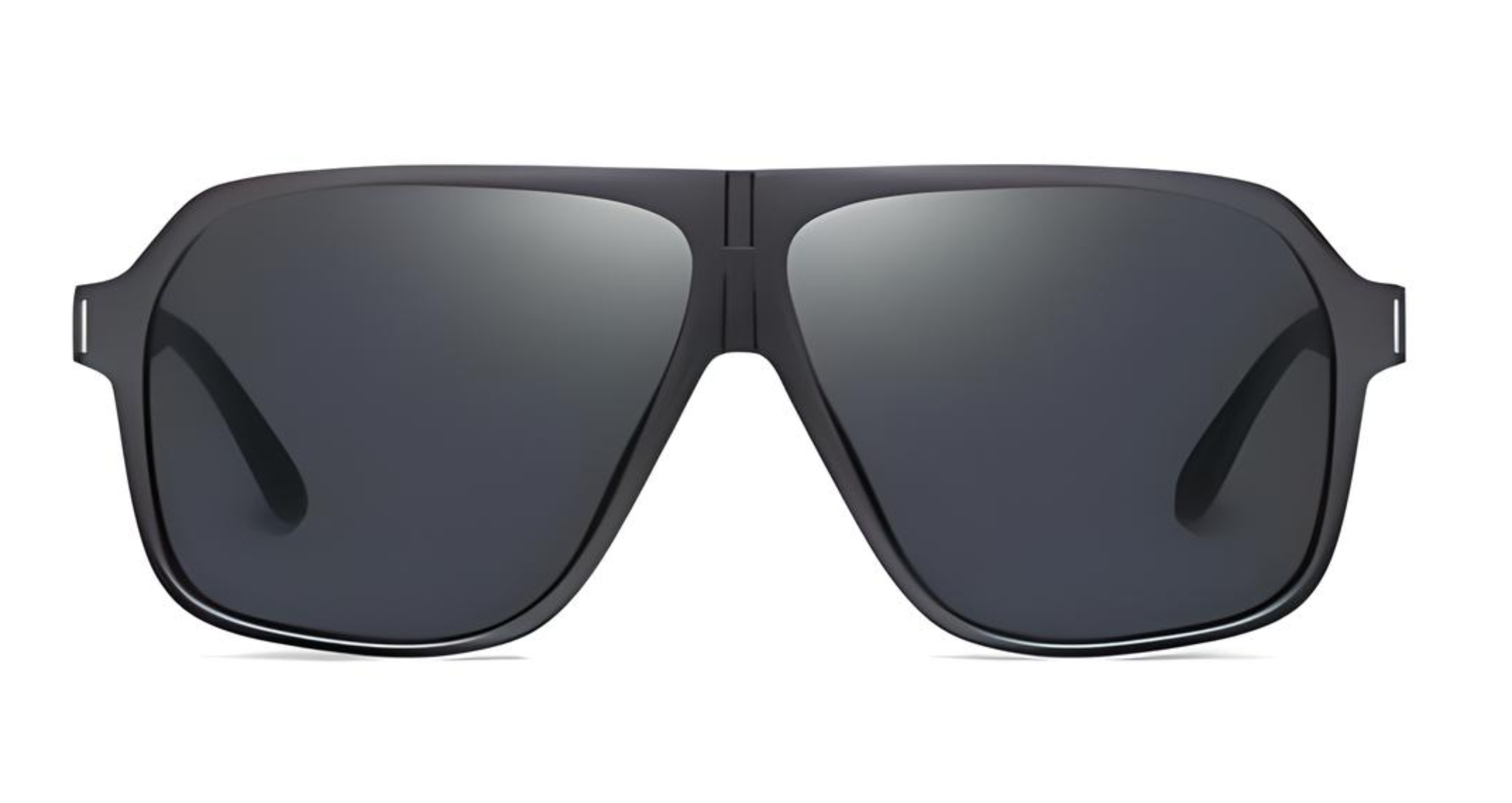 Missandtrendy rocky aviator sunglasses with black frame and black lens front side view