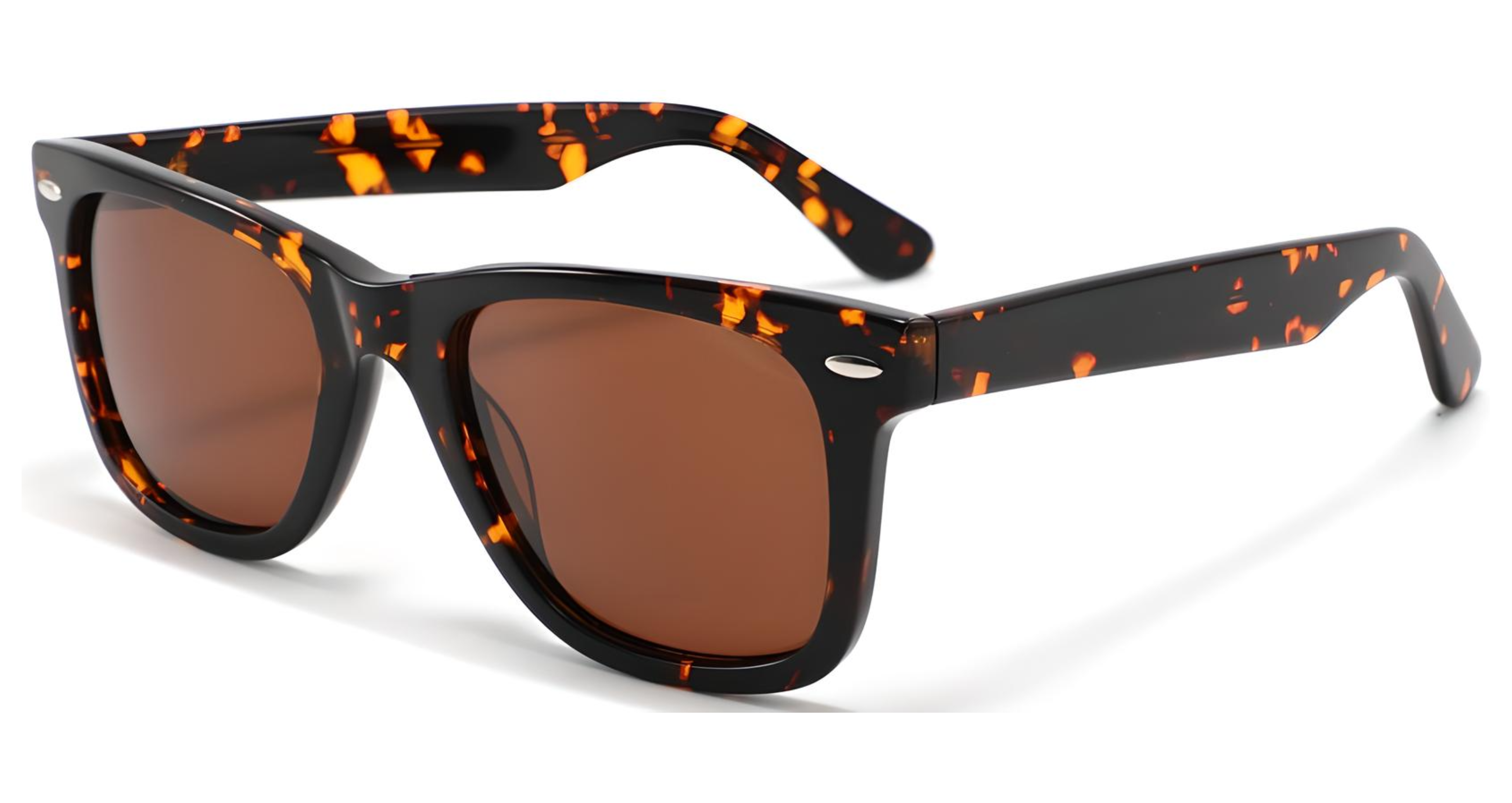 Missandtrendy senator wayfarer sunglasses with tortoiseshell frame and brown lens 45º side view