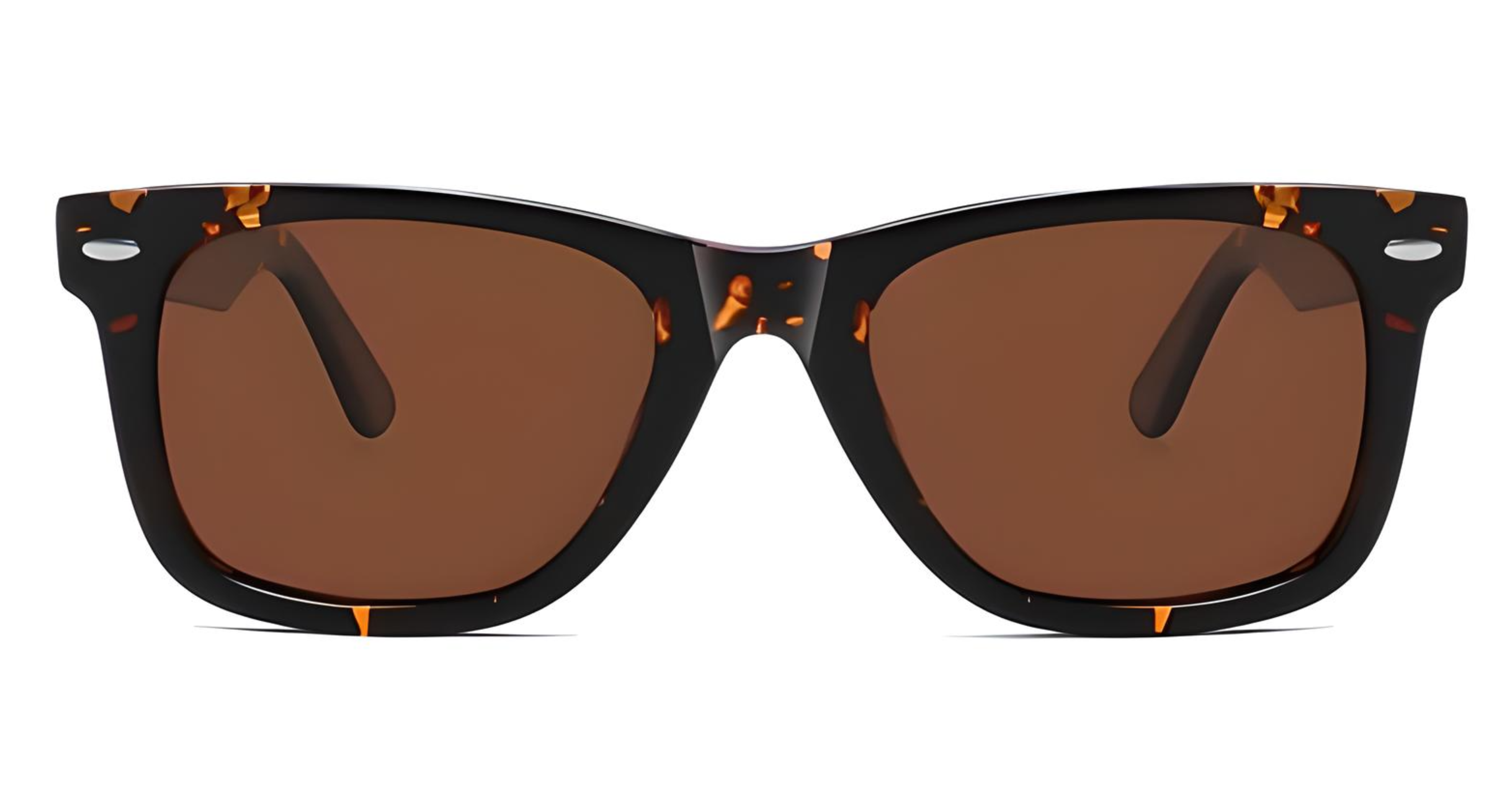 Missandtrendy senator wayfarer sunglasses with tortoiseshell frame and brown lens front side view