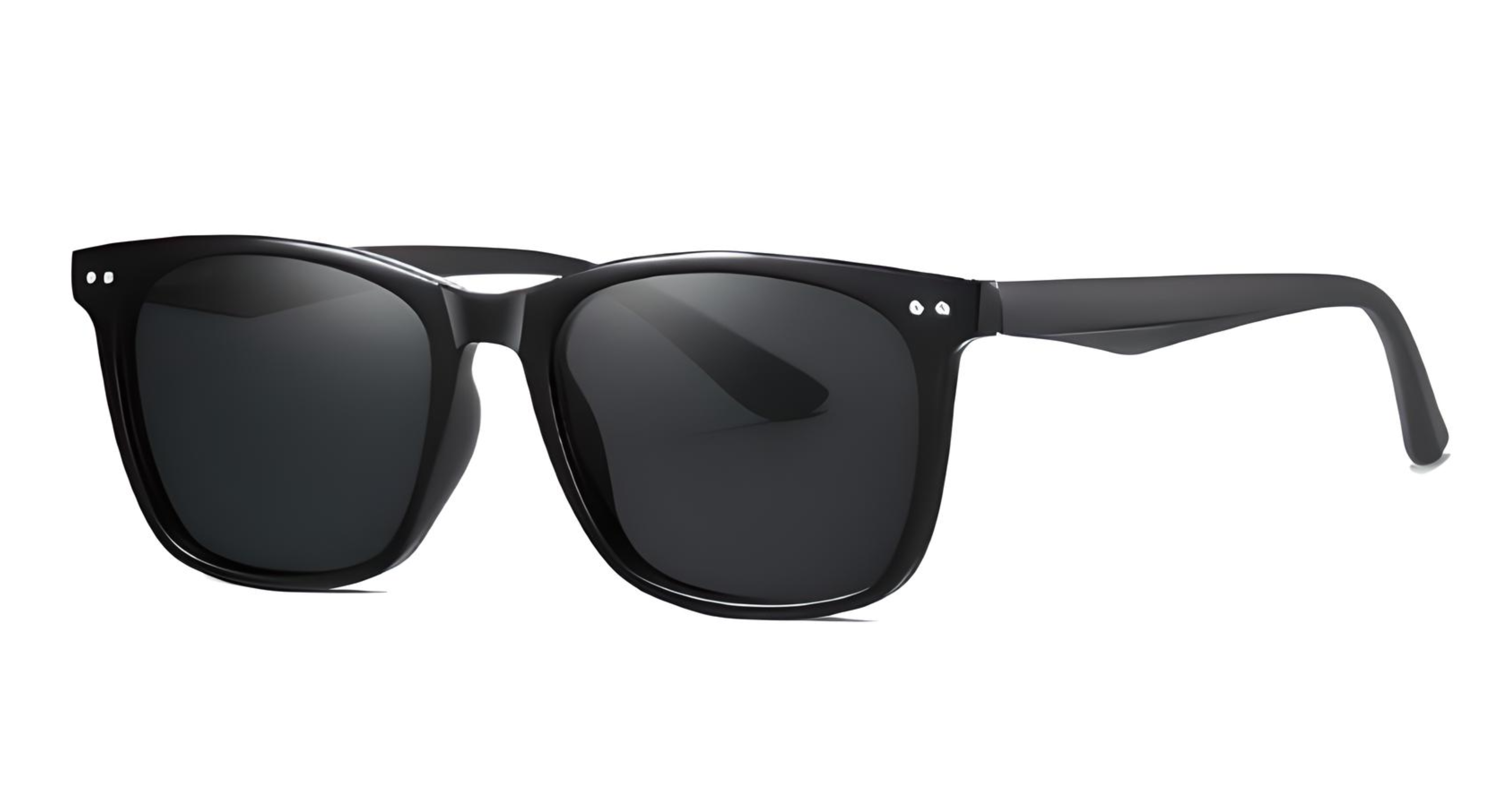 Missandtrendy silhouette wayfarer sunglasses with black frame and black lens 45º side view