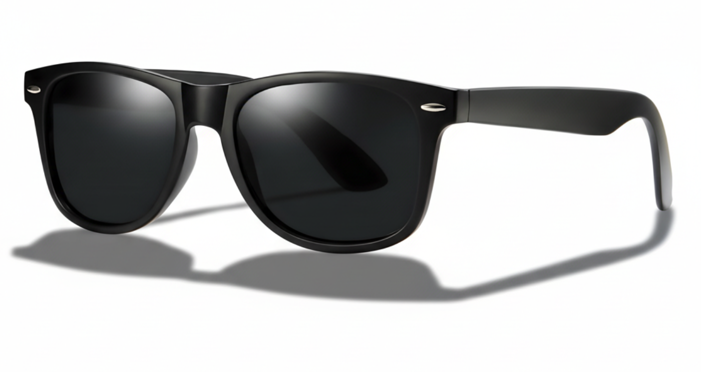Missandtrendy sunshine wayfarer sunglasses with black frame and black lens 45º side view_01