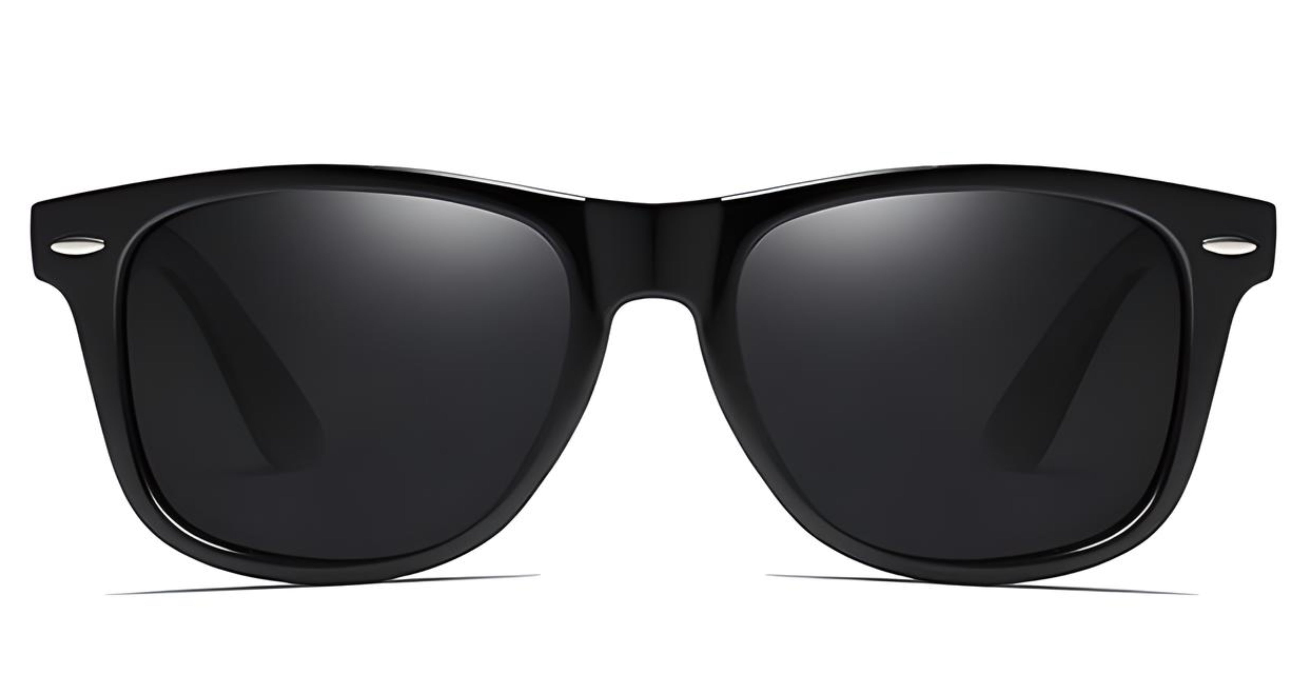 Missandtrendy sunshine wayfarer sunglasses with black frame and black lens front side view