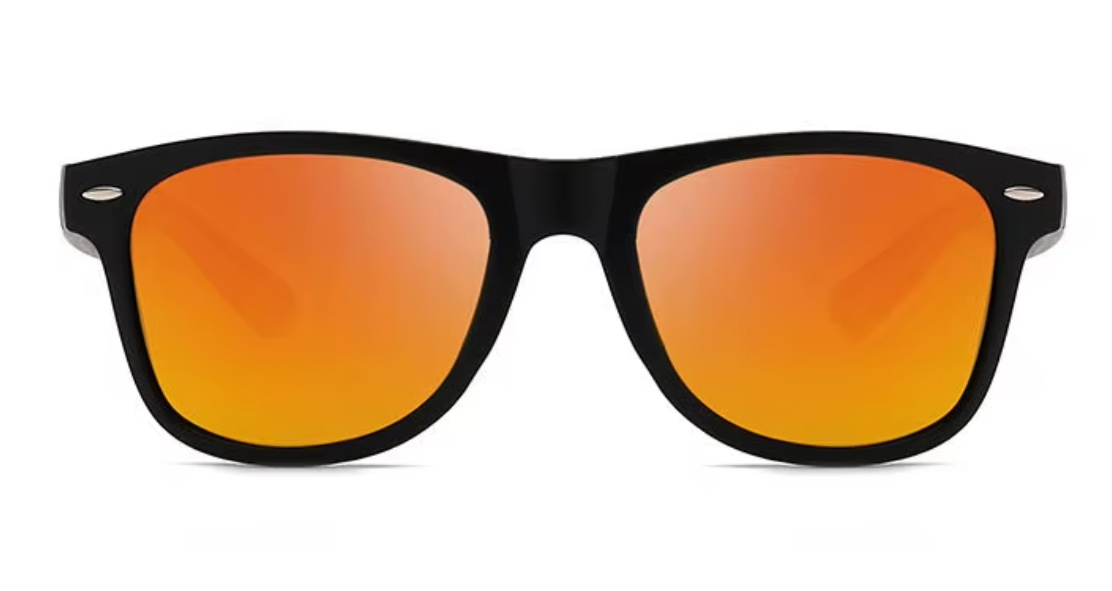 Missandtrendy_sunshine_wayfarer_sunglasses_with_black_frame_and_mirror_yellow_lens_front_side_view