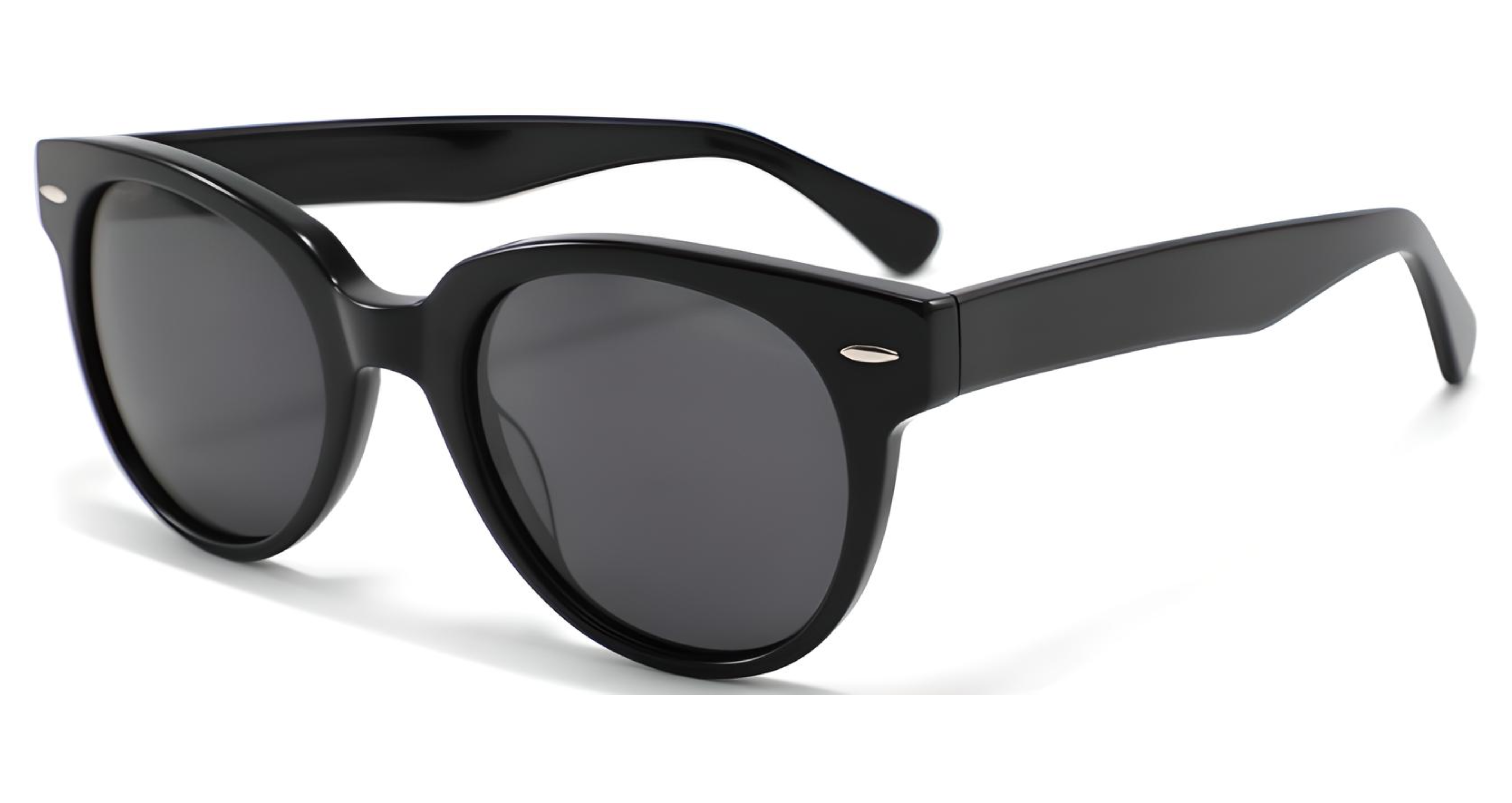 Missandtrendy zenith round sunglasses with black frame and black lens 45º side view