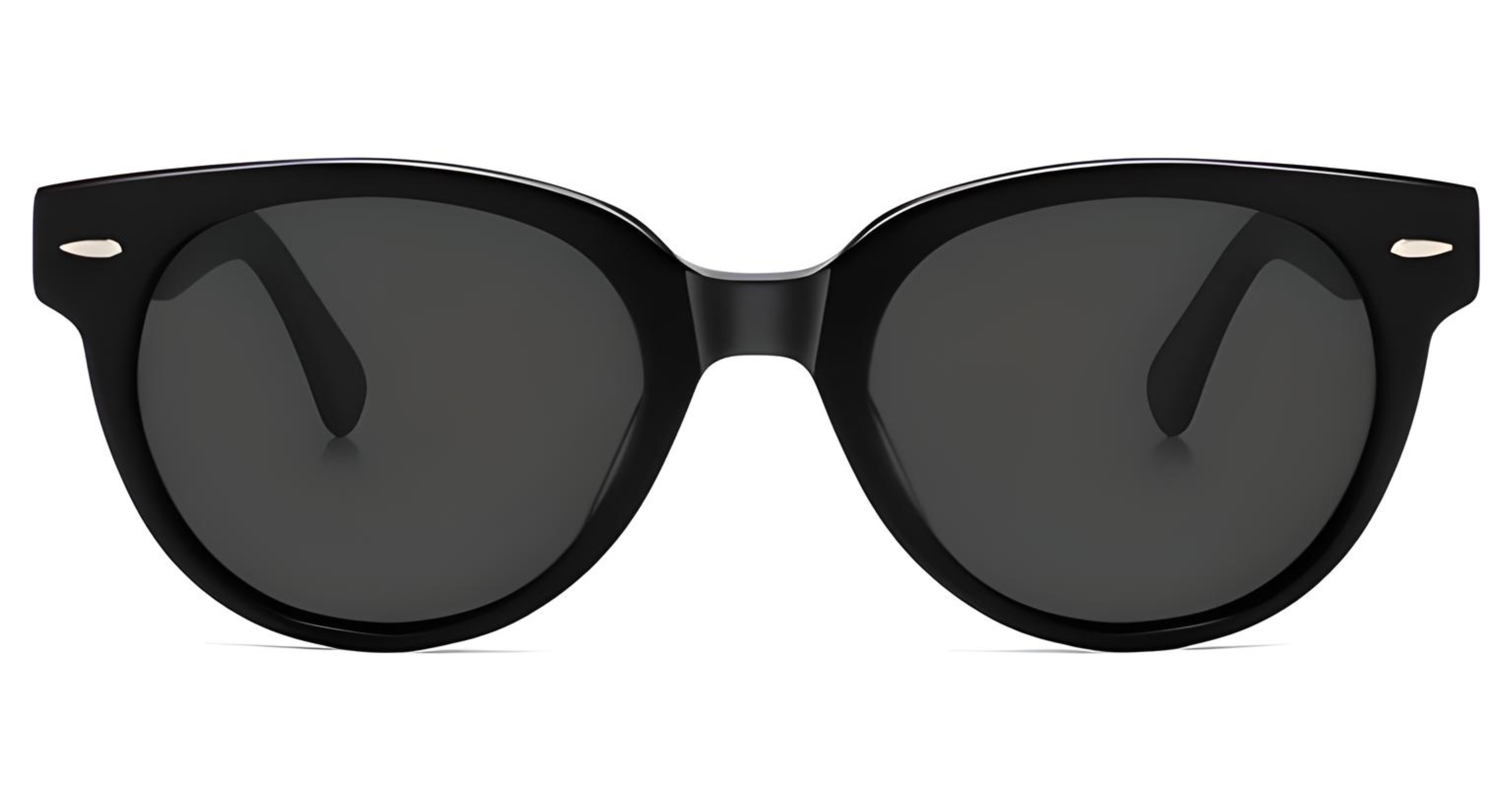 Missandtrendy zenith round sunglasses with black frame and black lens front side view