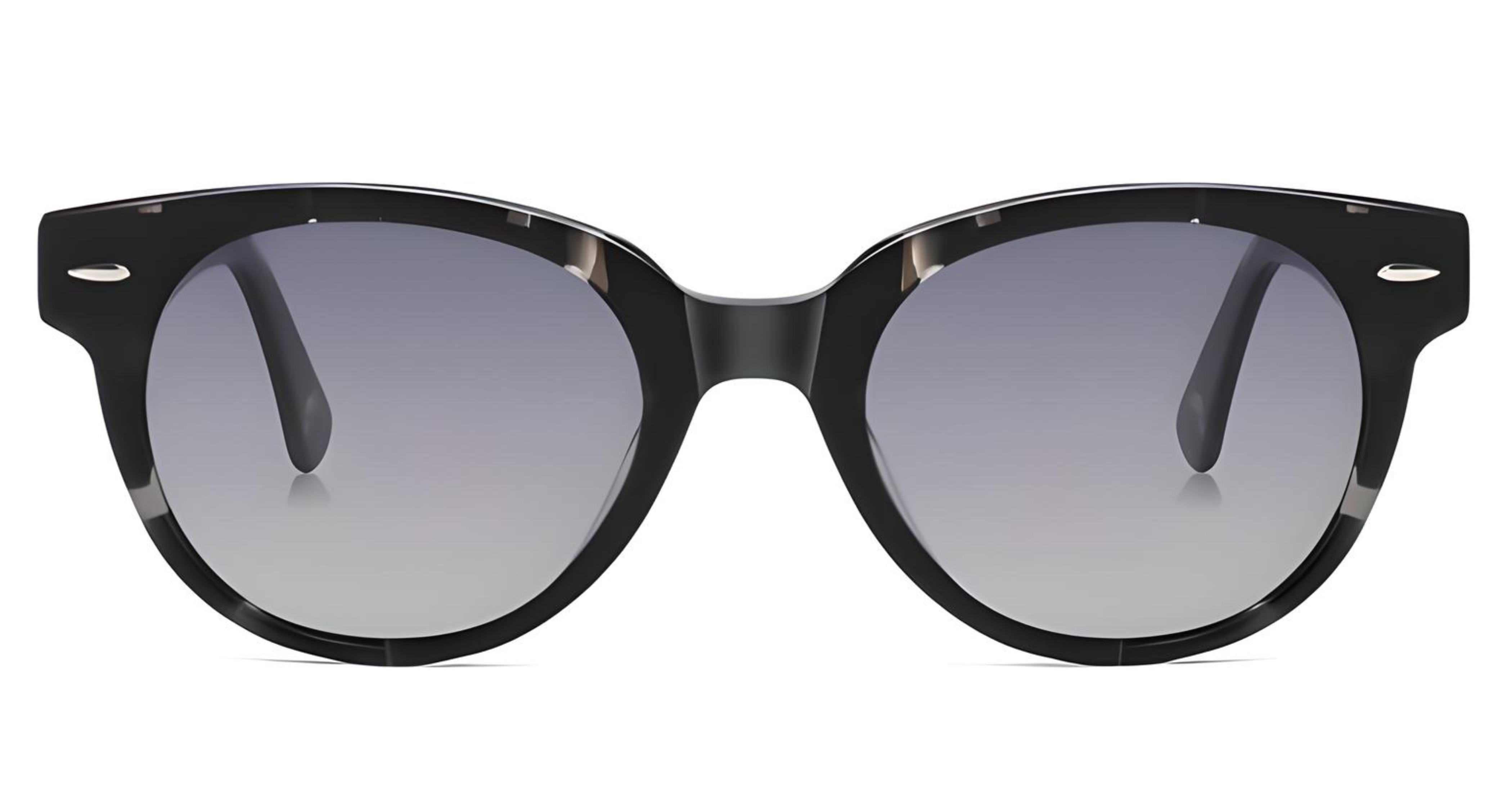 Missandtrendy zenith round sunglasses with black frame and clear black lens front side view