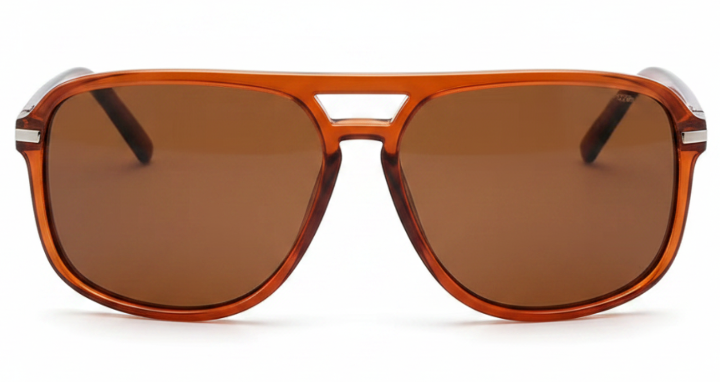 Missandtrendy Piccadilly wayfarer sunglasses with Brown frame and brown lens 0º front vew