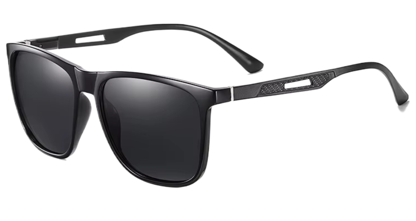 Soho Bold Unisex Polarised UV 400 TR 90 Black Sunglasses 45º View