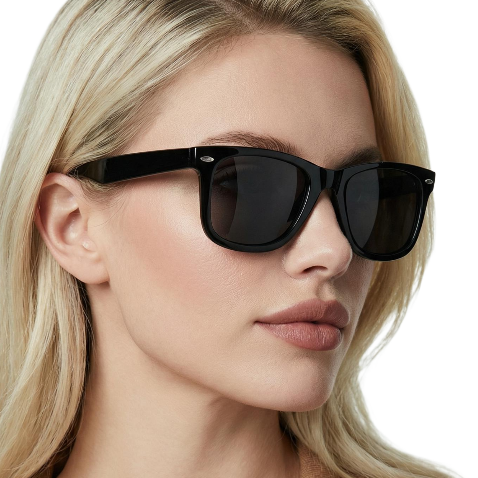 Woman_wearing_Senator_II_black_frame_and_tortoiseshell_lens_wayfarer_sunglasses_by_Missandtrendy_45_side_view_1