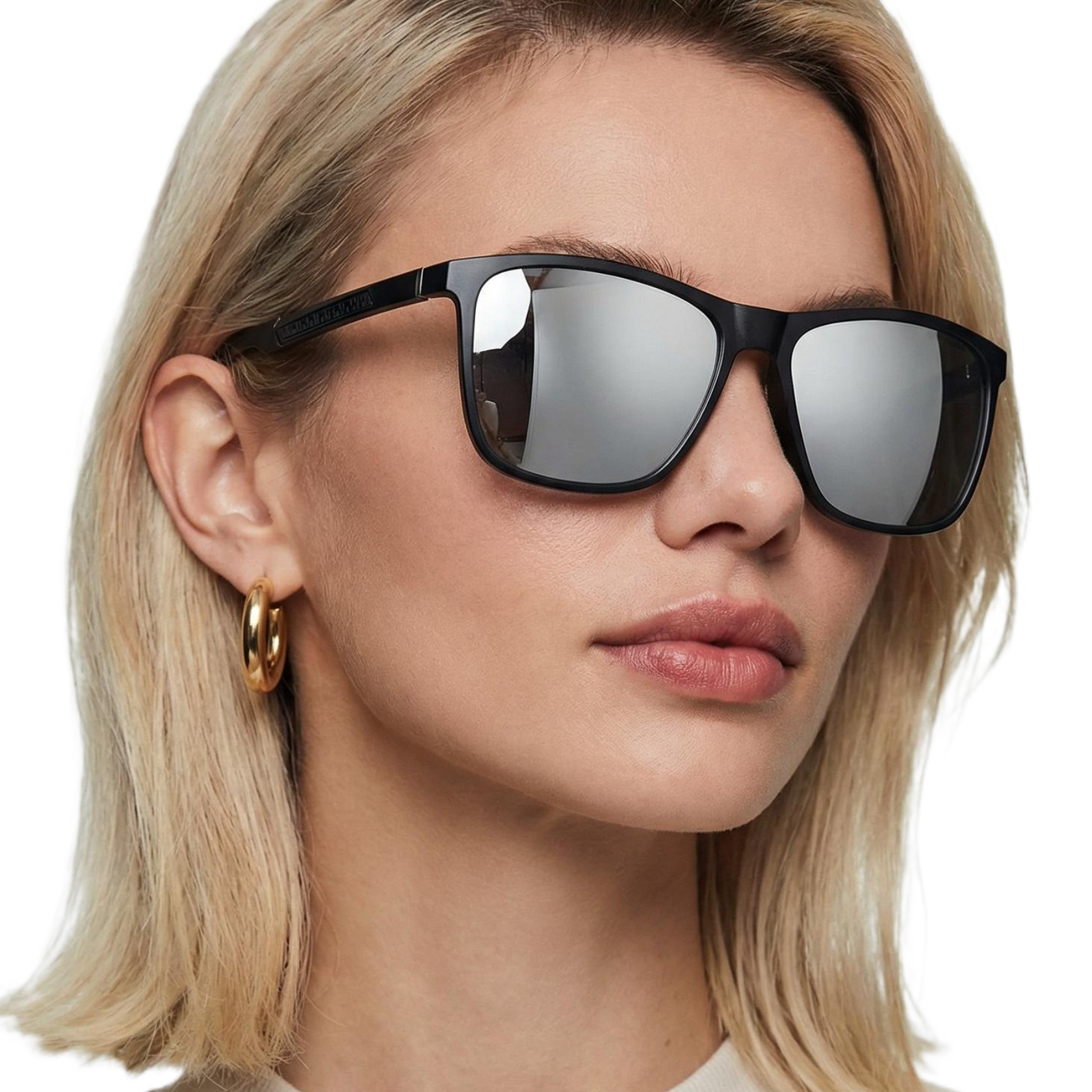 Woman_wearing_polarised_lens_square_sunglasses_touring_grey_by_Missandtrendy_45__side_view_1