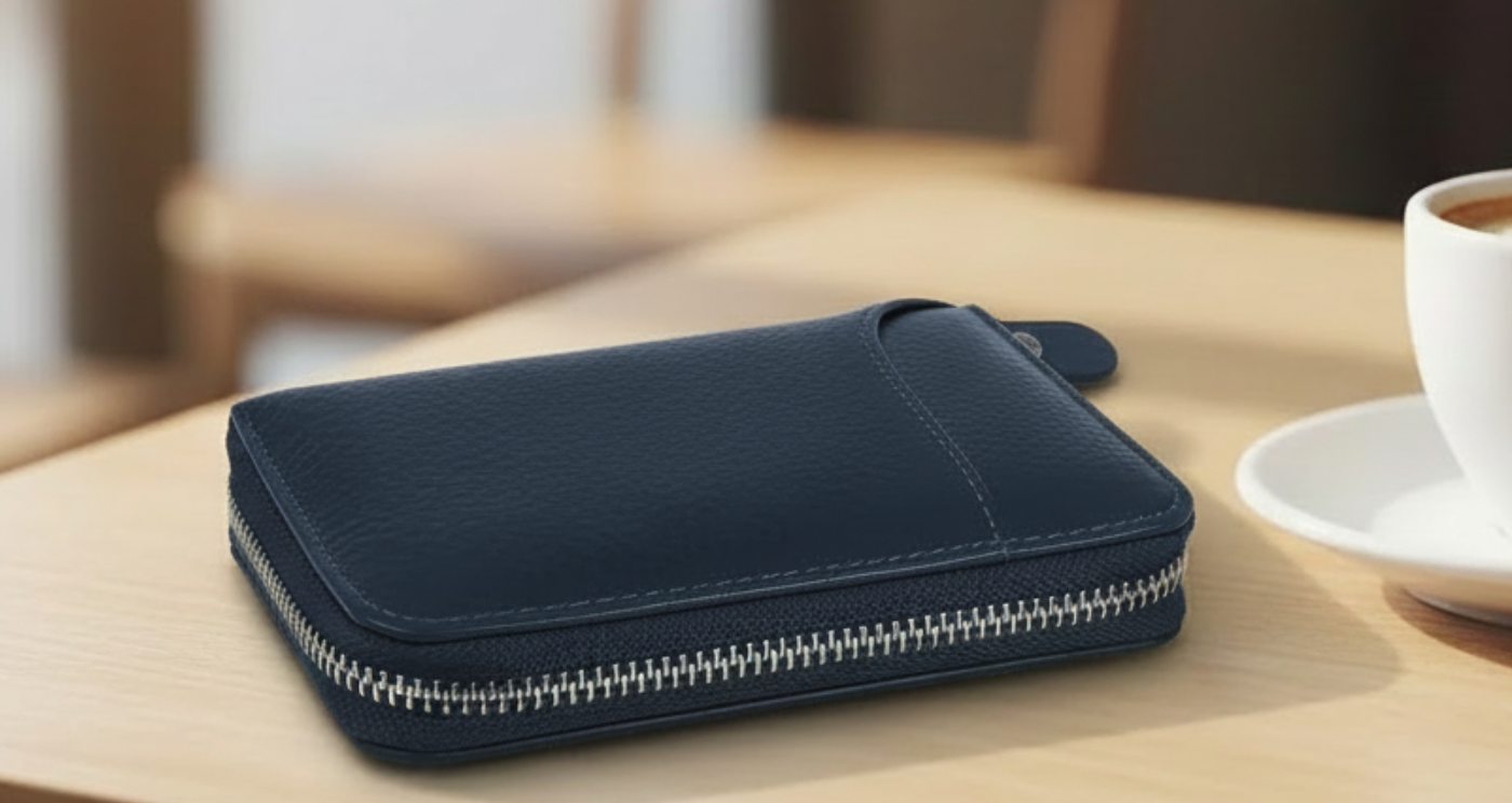 Women Genuine Leather Zipper Credit Card RFID Wallet