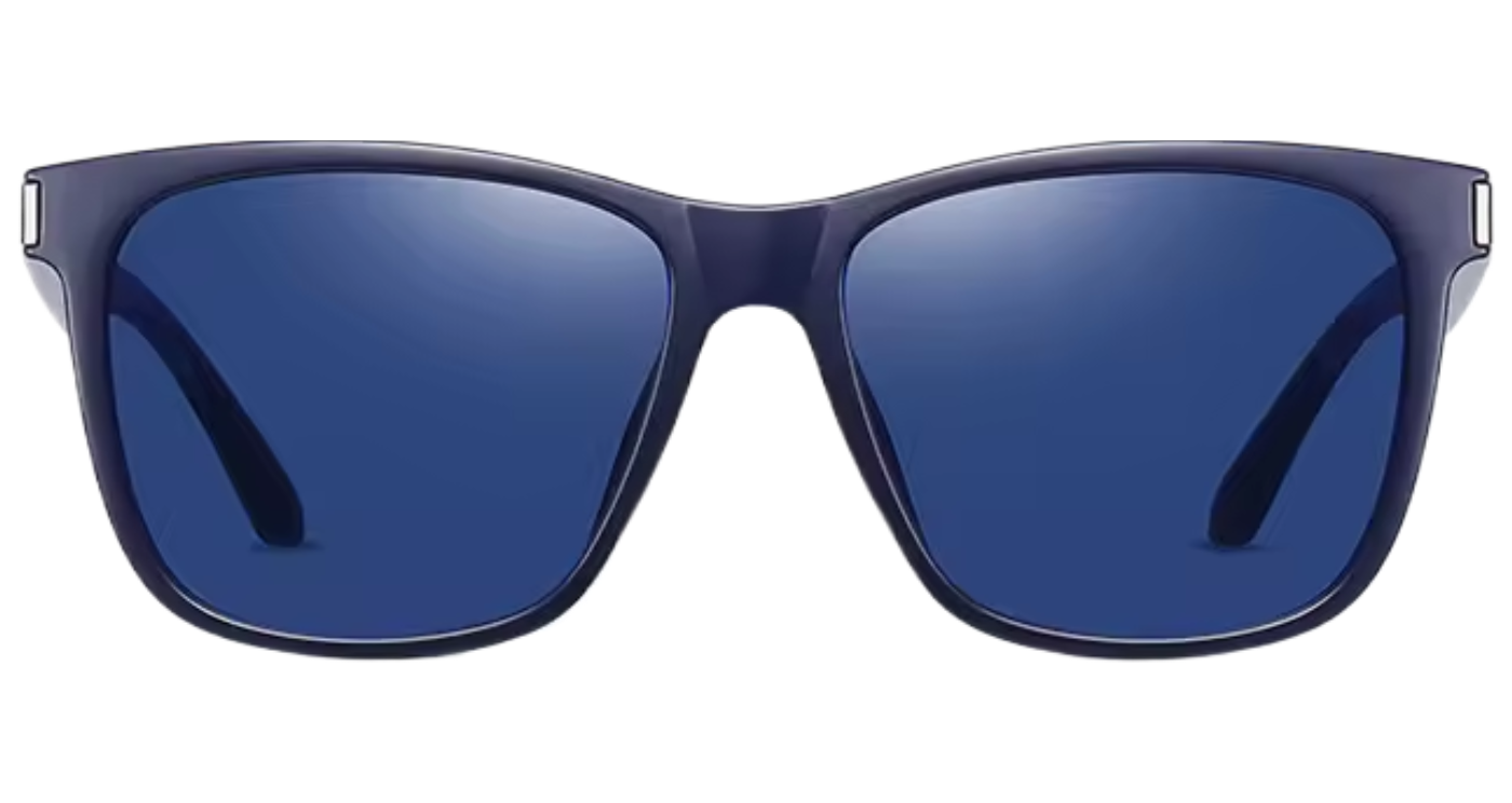 Missandtrendy Eighties wayfarer sunglasses with blue frame and blue lens 0º side view_01.