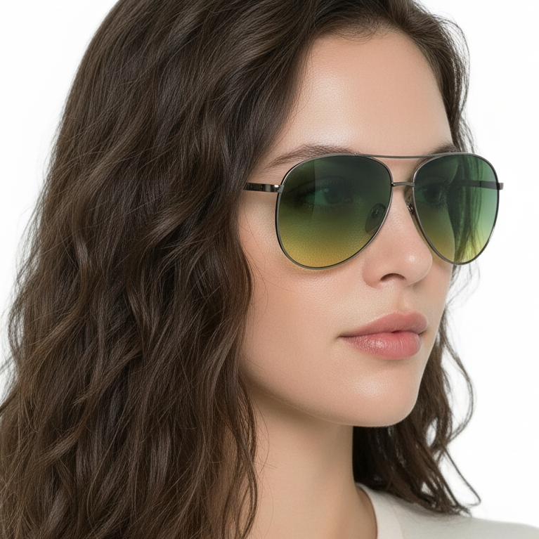 green yellow lens Aviator sunglasses by Missandtrendy side view 01