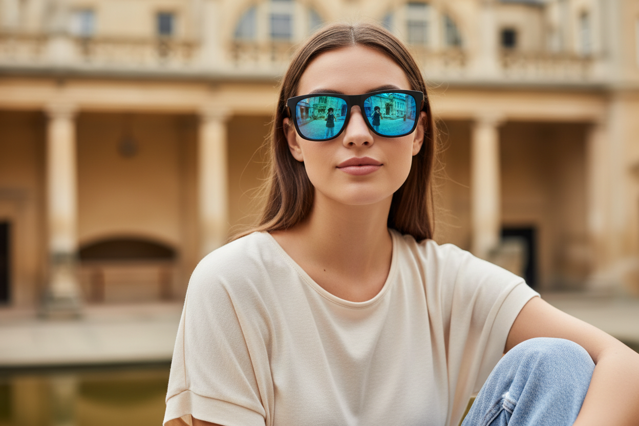 Sunglasses in Bath woman casual Georgian editorial