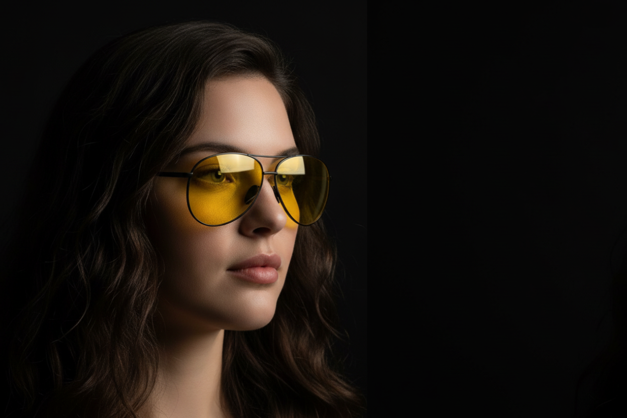 Woman wearing polarised UV400 sunglasses for driving in the UK - Missandtrendy®