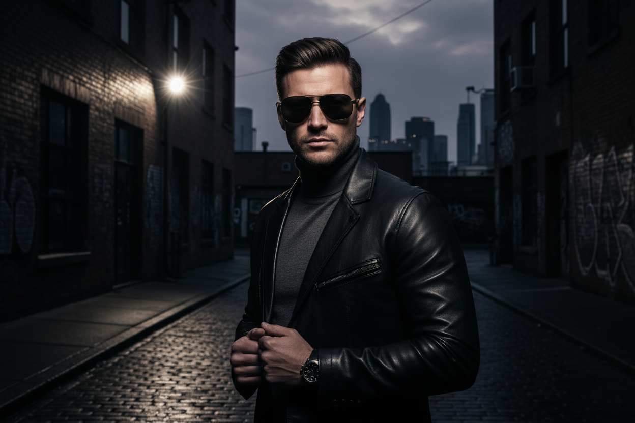 Man wearing polarised UV400 aviator sunglasses in the UK — men's polarised sunglasses by Missandtrendy®